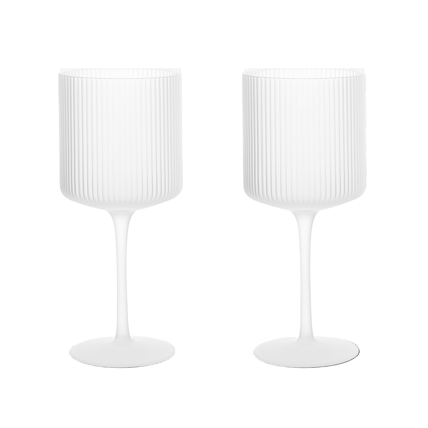 Ripple White Glass Red Wine Glass Set