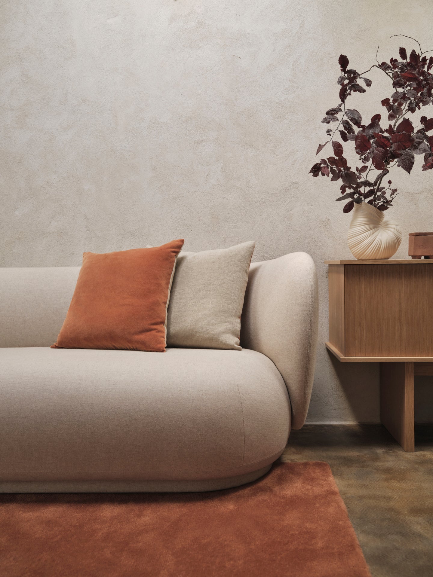 Rico upholstered 3-person sofa