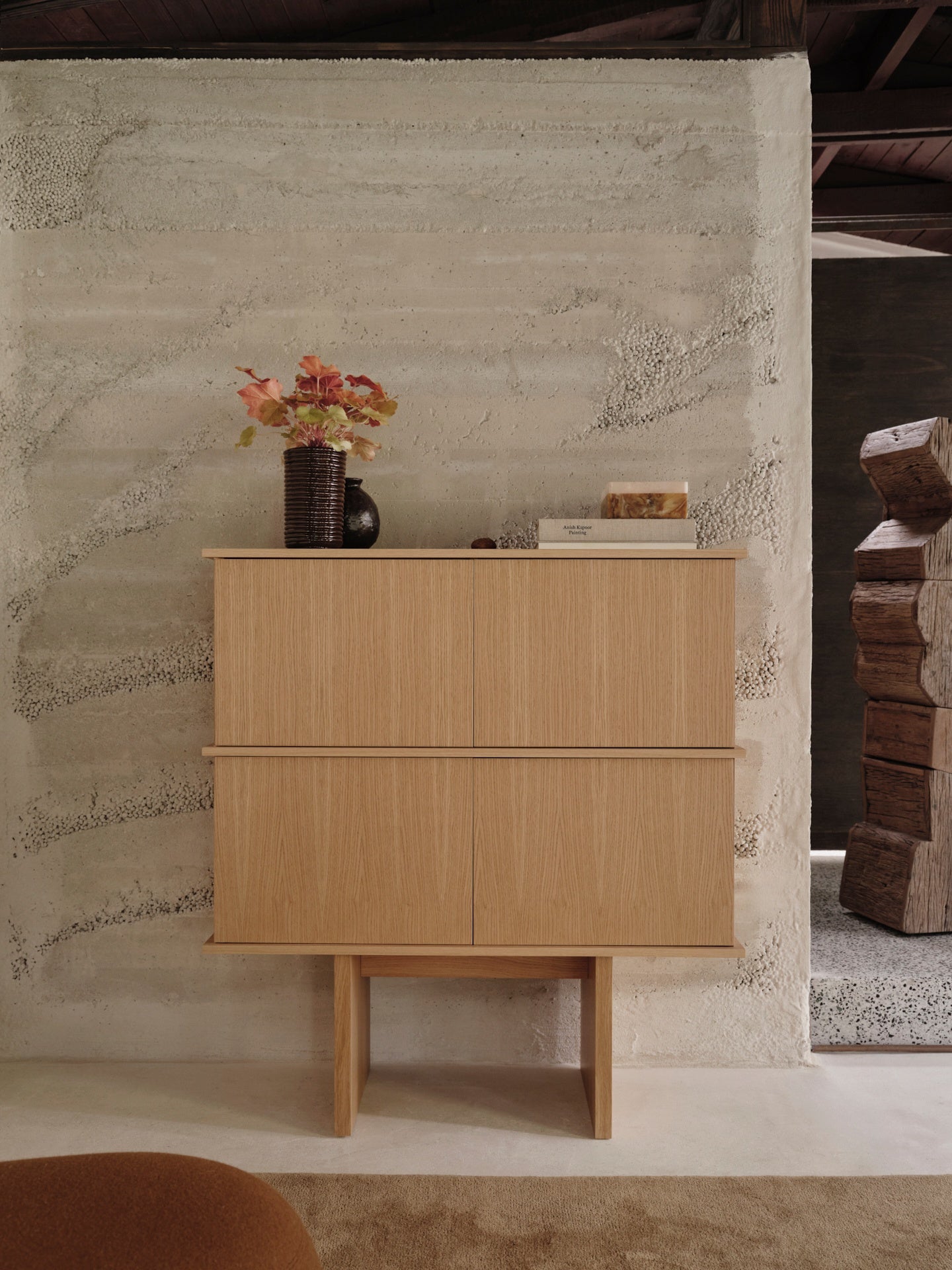 Braune Cord -Vase