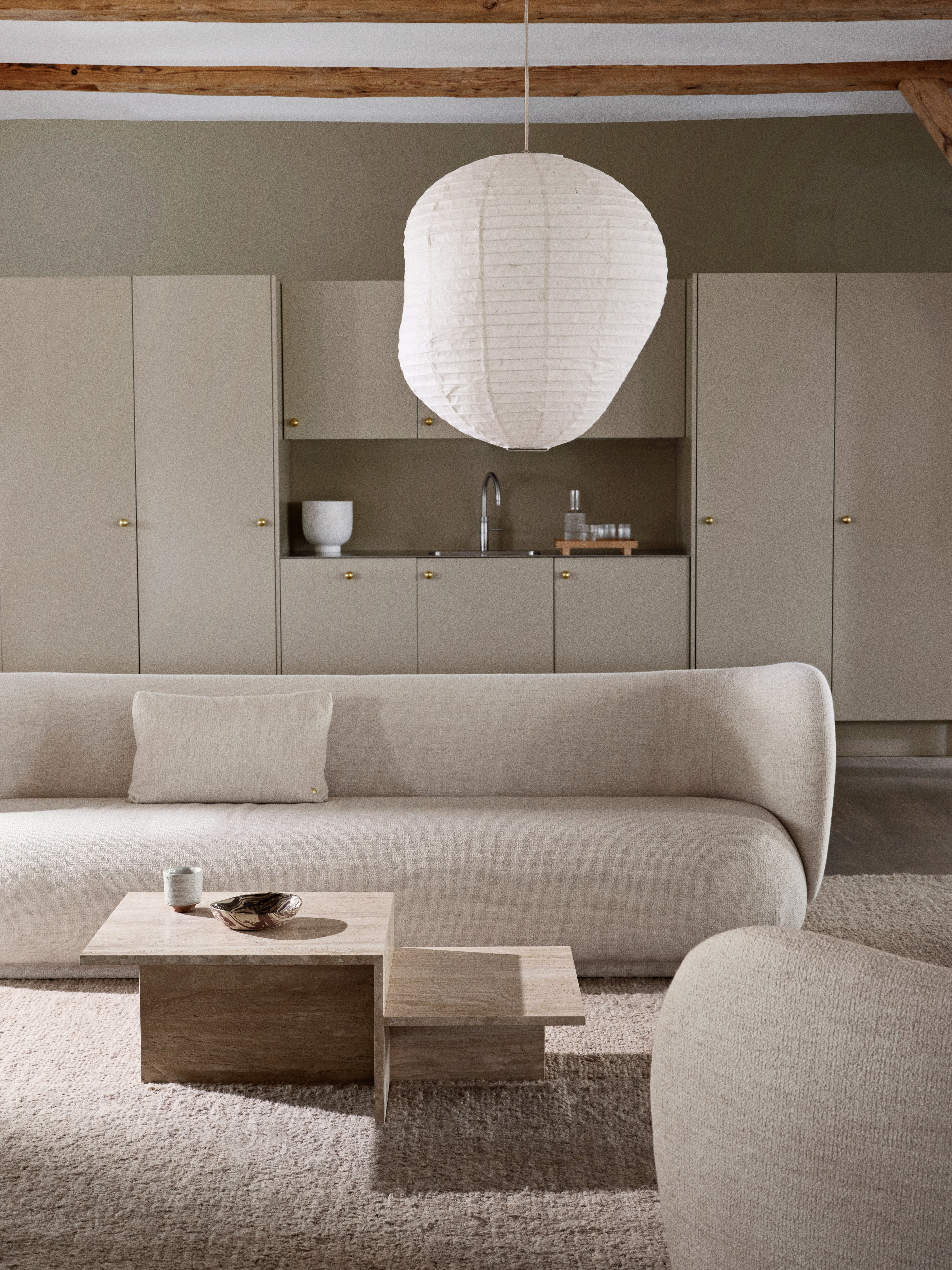 Sofa 4-persoons RICO Vervaagd Fluweel grijs