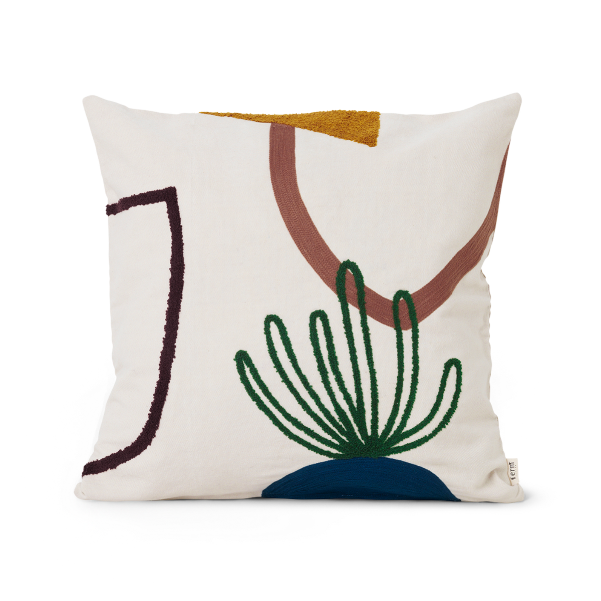 Kussen MIRAGE crème met karamel en groen
