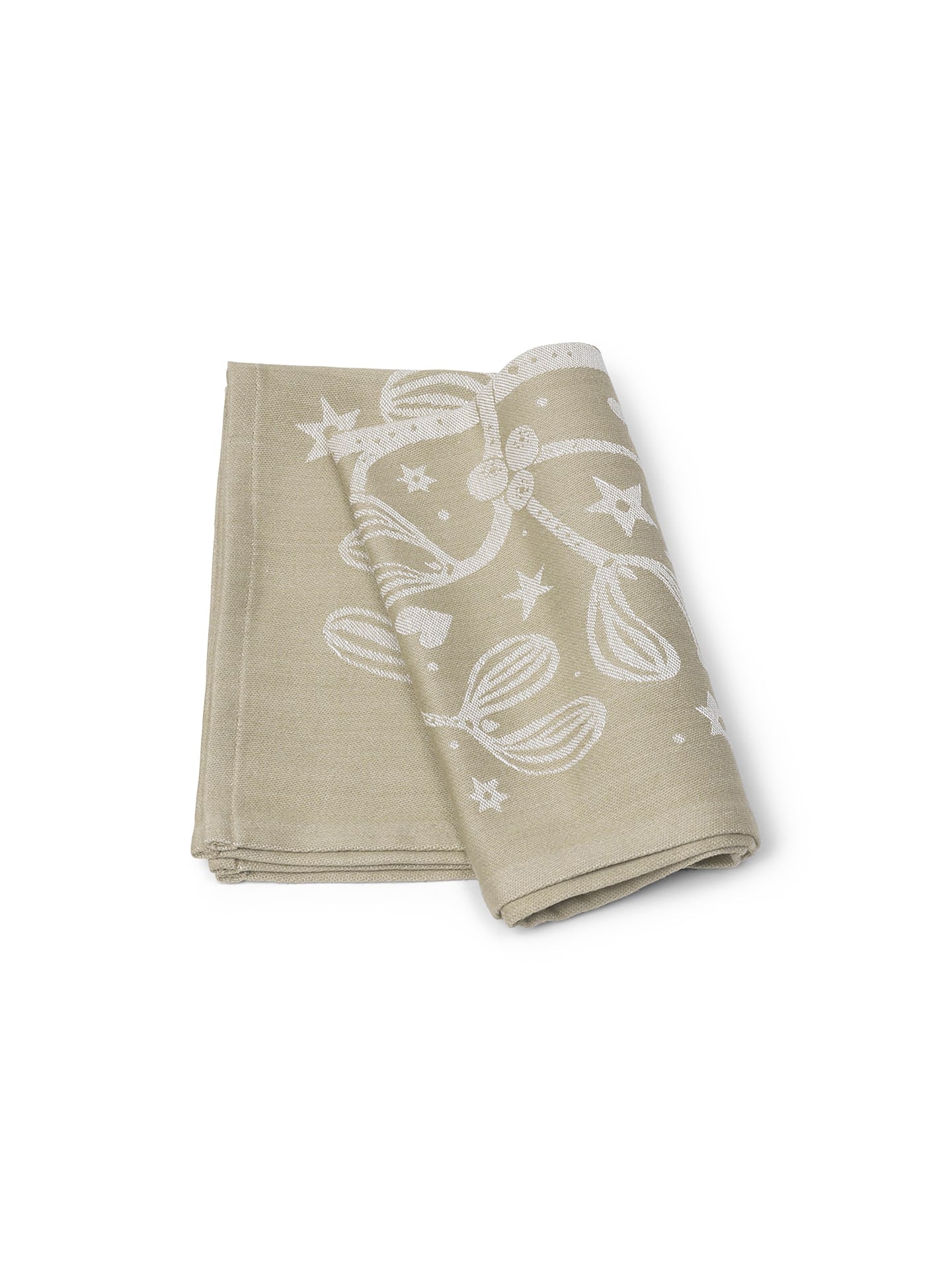 Kerstkeukenhanddoek MISTLETOE zandkleurig