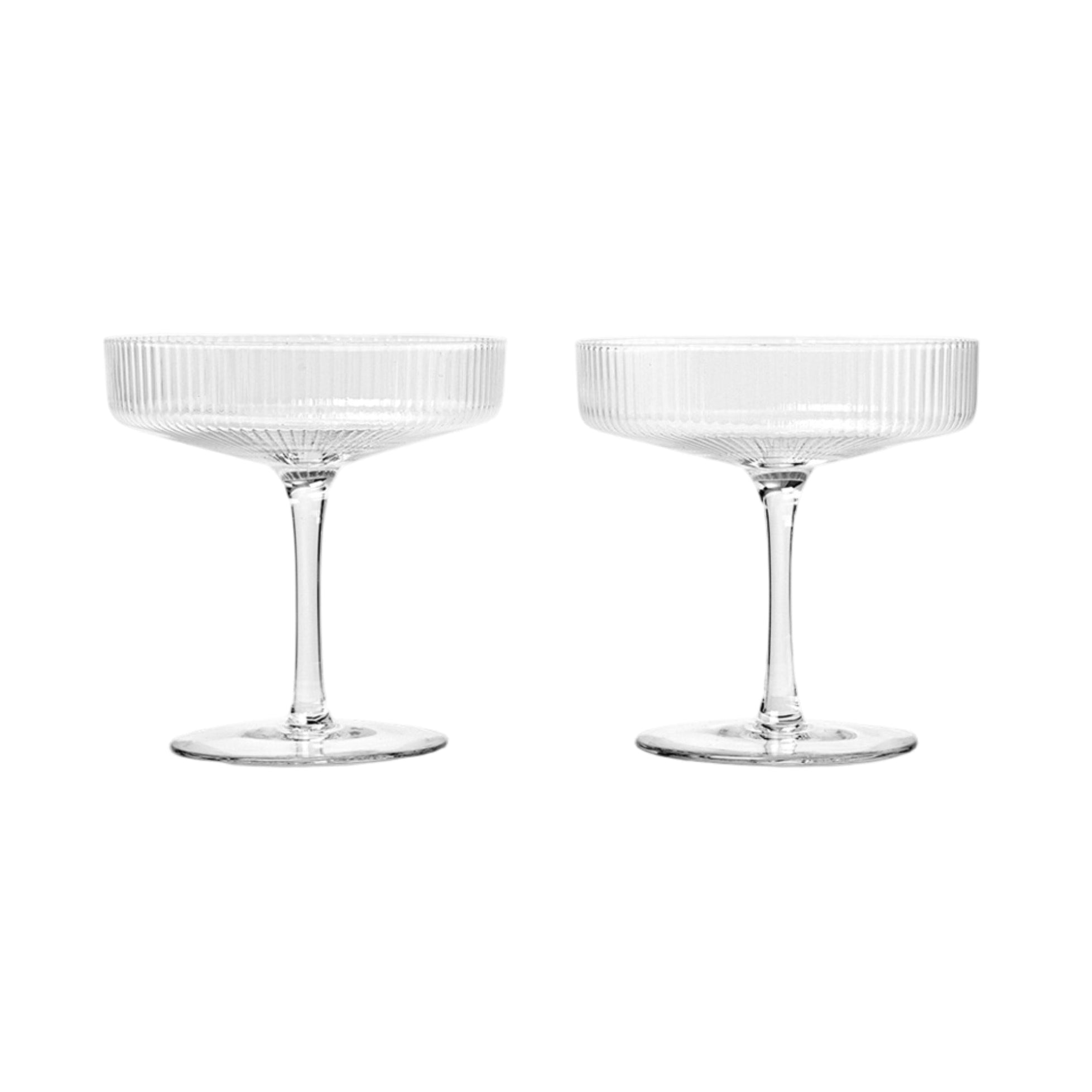 Ripple Saucers Champagne Glass Set Glass