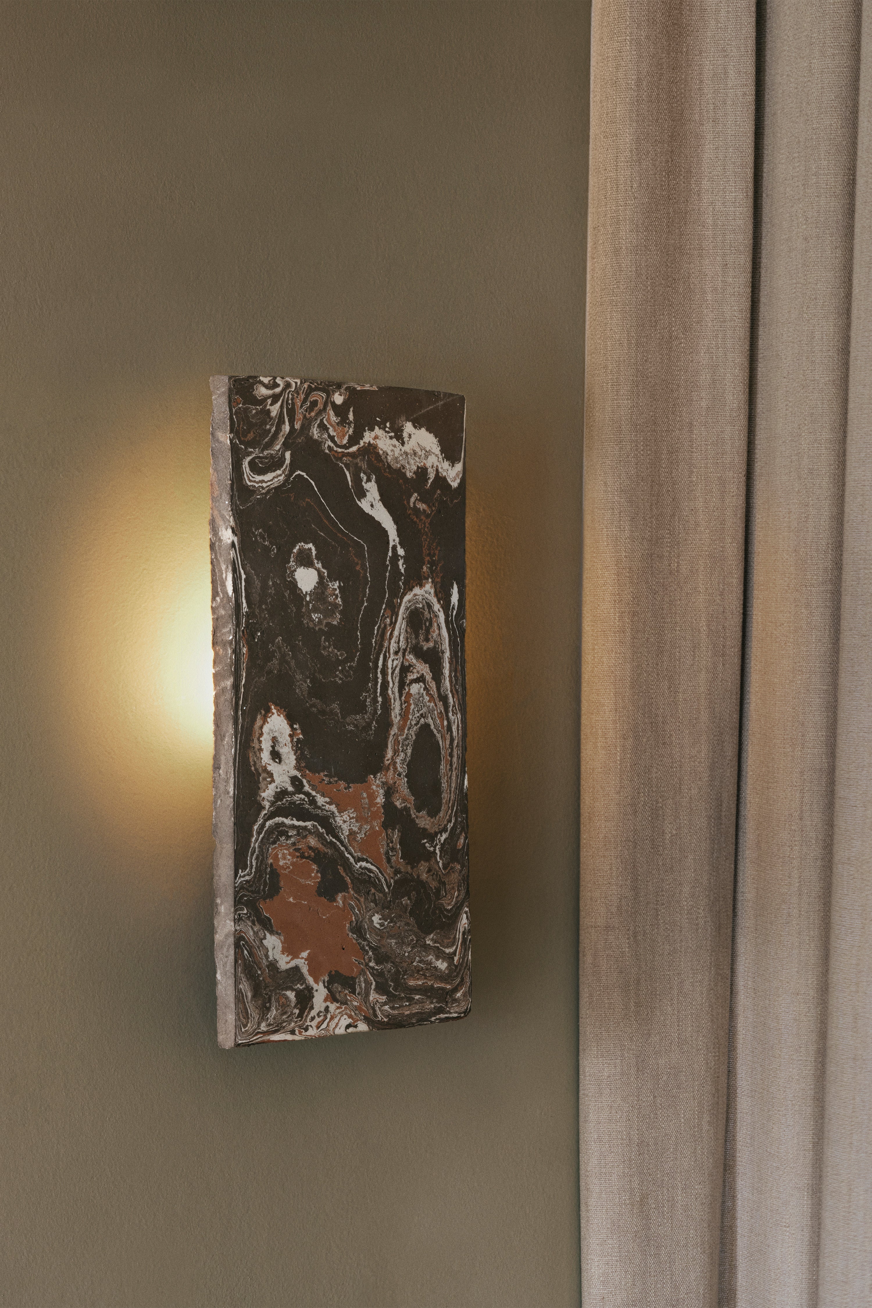 ARGILLA Wandleuchte Marmor braun