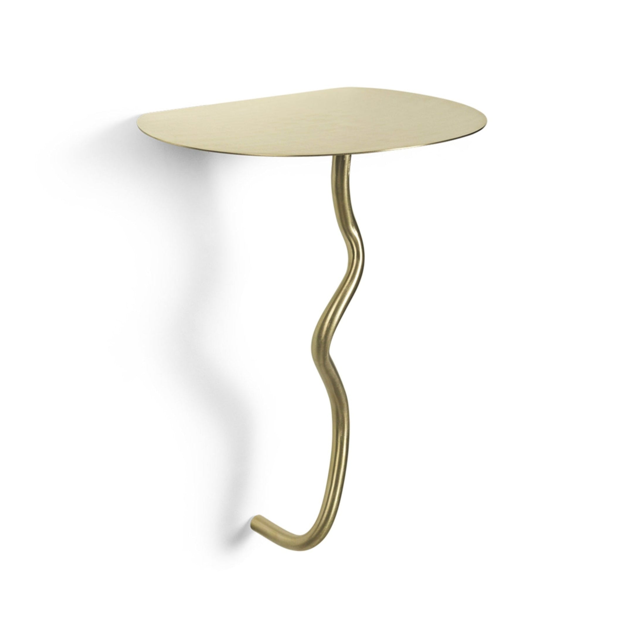 Curvature wall table brass