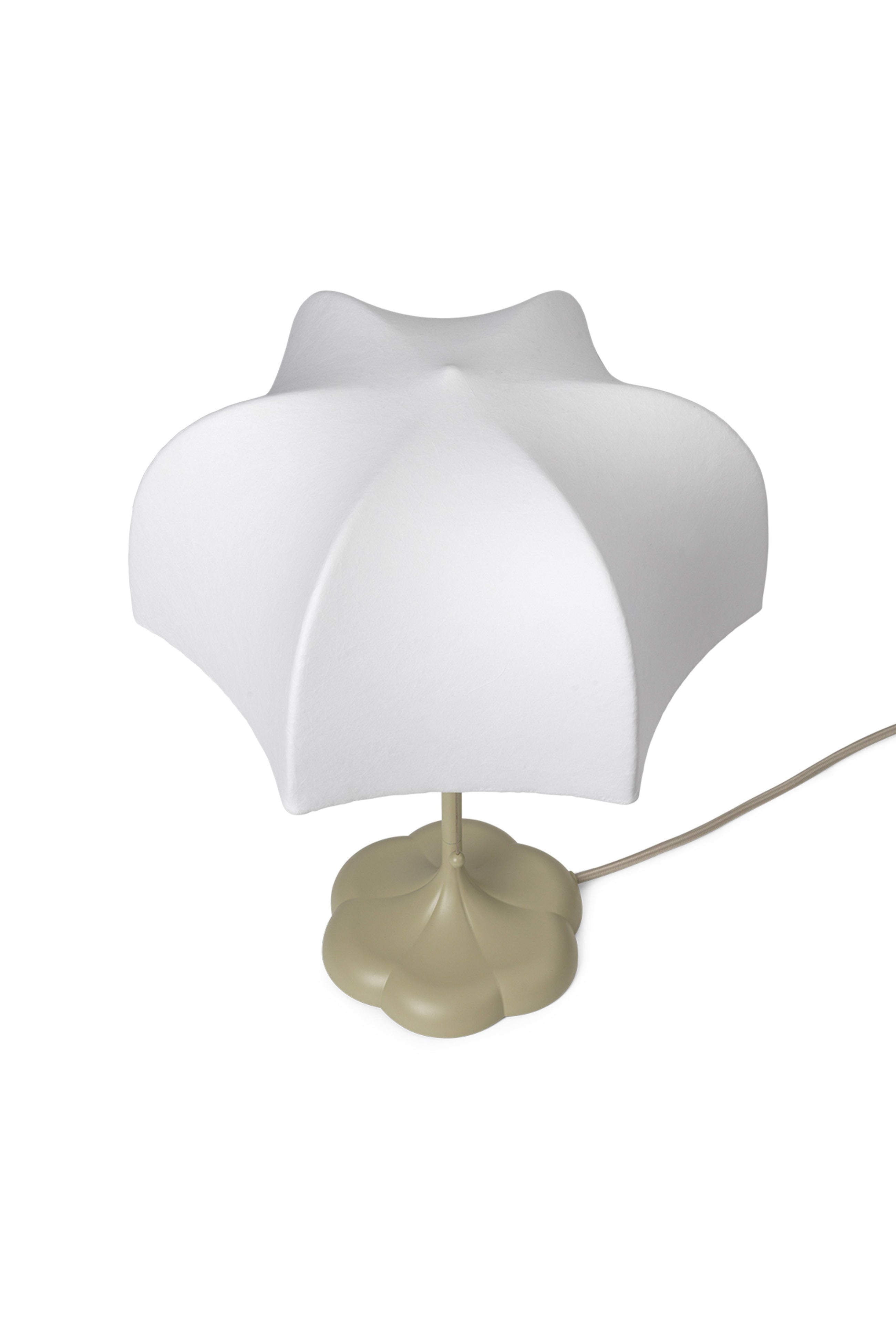 Tafellamp POEM wit met beige voet