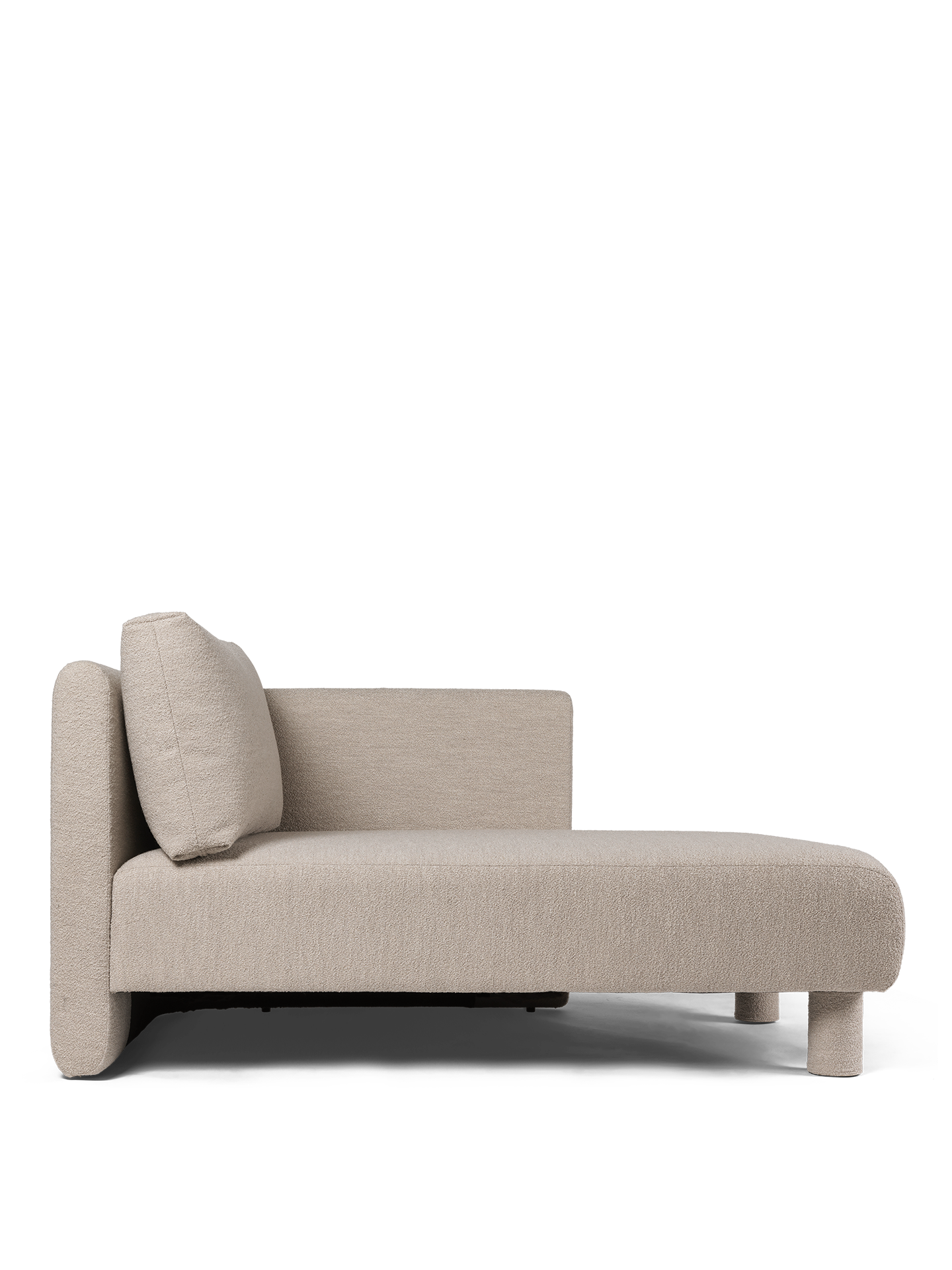 Sofa modułowa DASE - szezlong prawostronny tapicerowany – tkanina bouclé