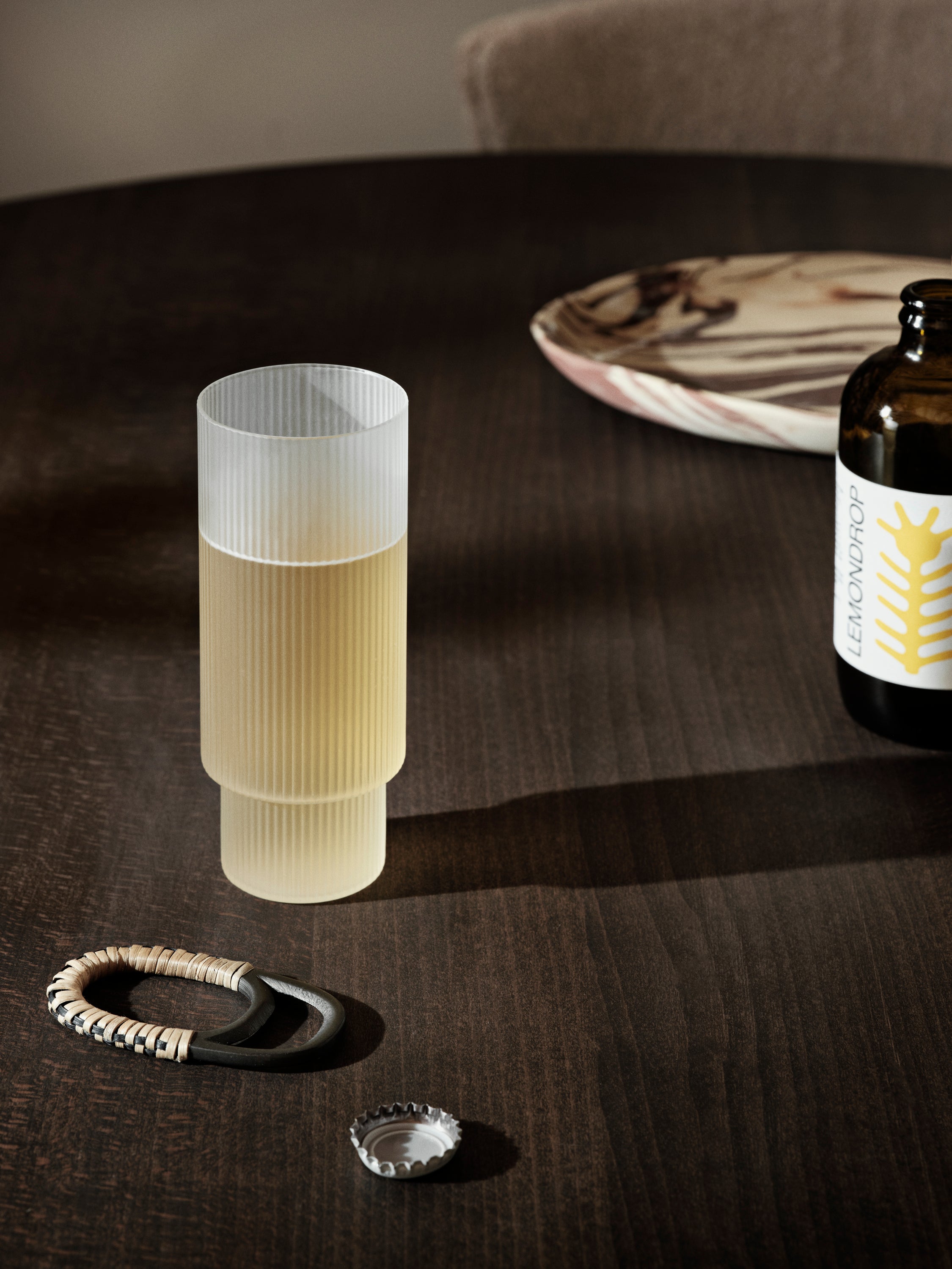 Set van cocktailglazen RIPPLE LONG DRINK wit glas