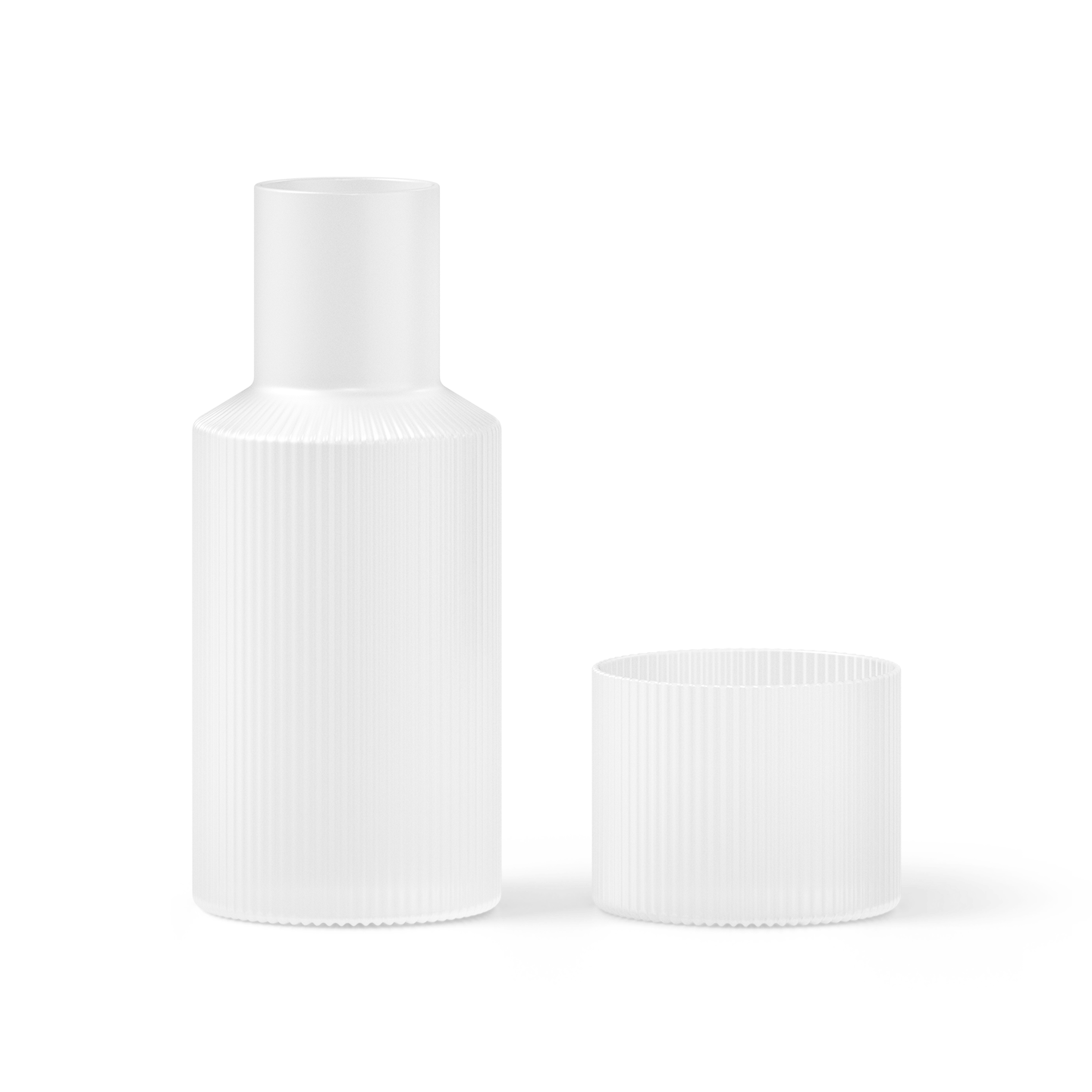 Ripple Carafe and Glass Set White Glass