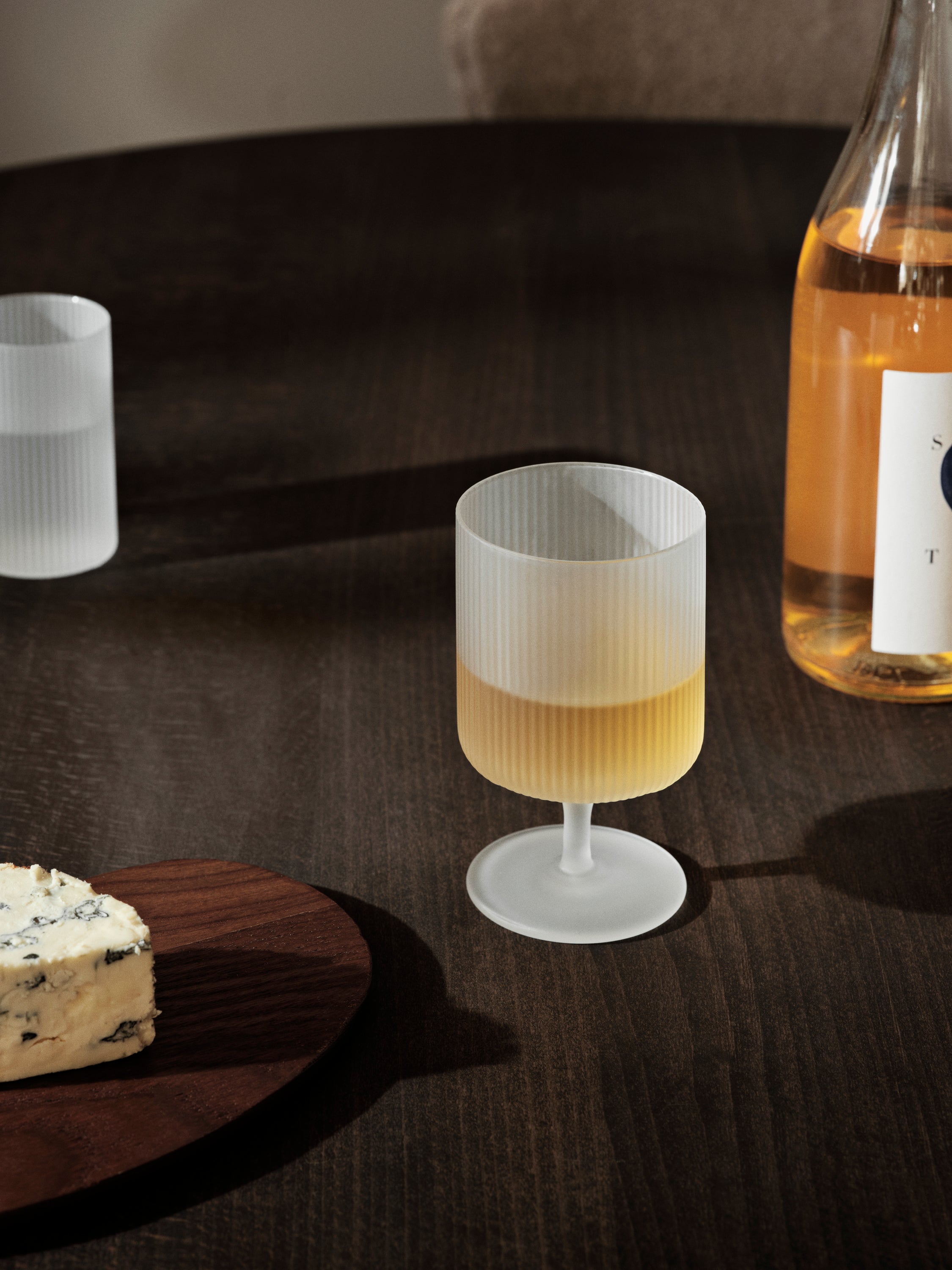 Set von Weingläsern RIPPLE aus weißem Glas