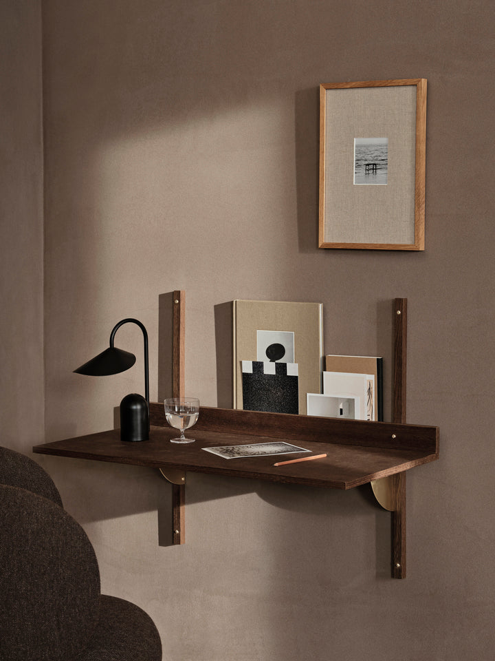 SECTOR DESK wall-mounted desk in smoked oak