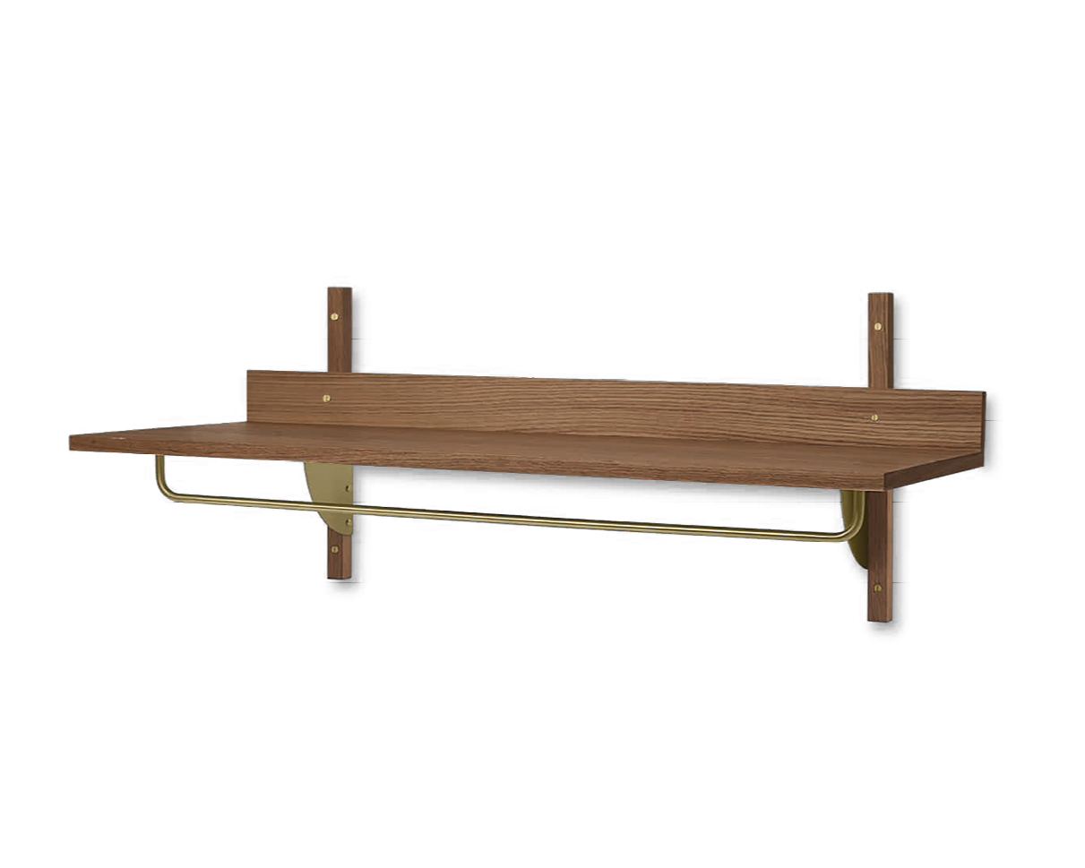 SECTOR RACK PLANK met reling van gerookt eikenhout