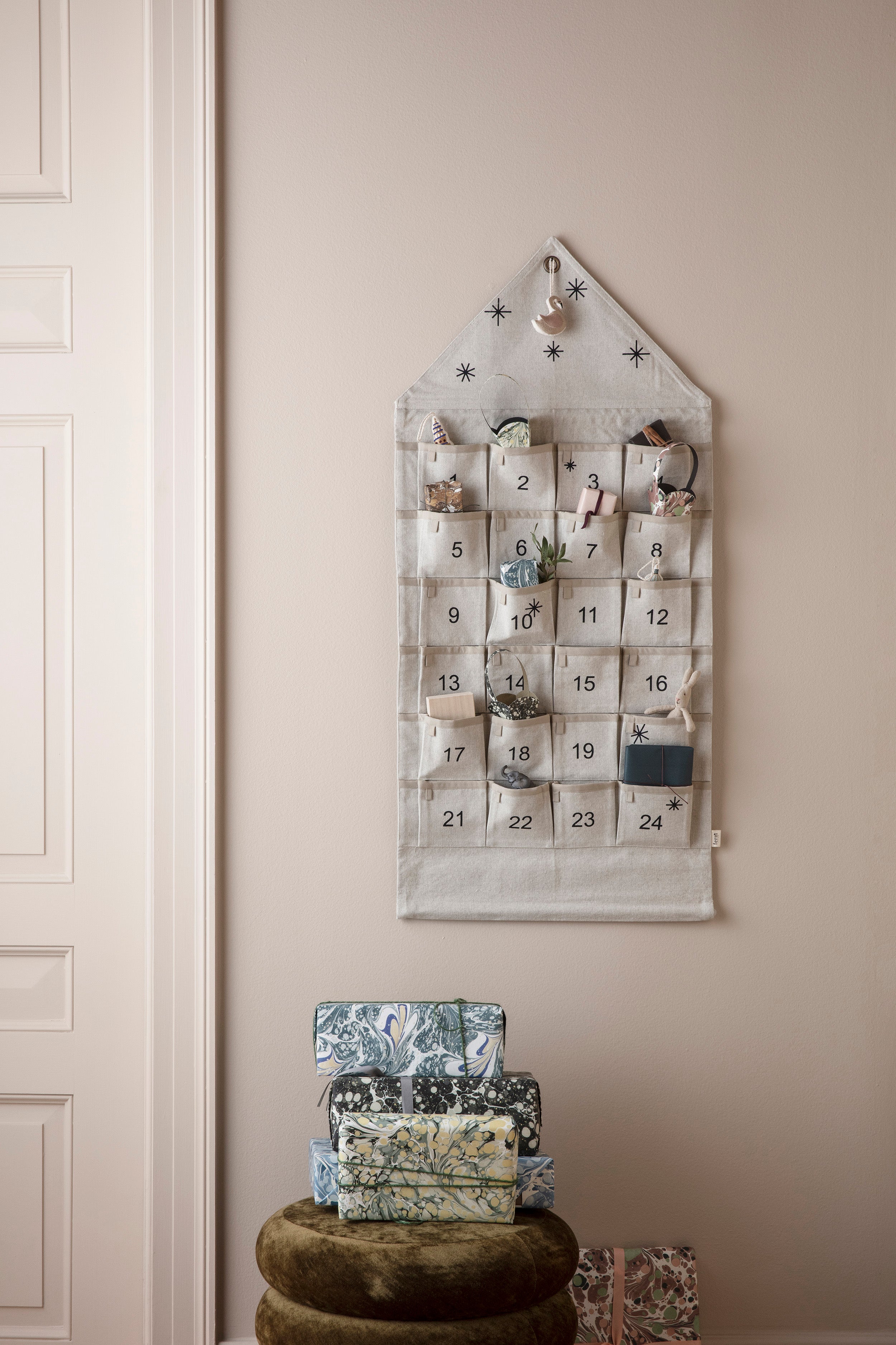Adventskalender STAR KERST KALENDER donkergroen