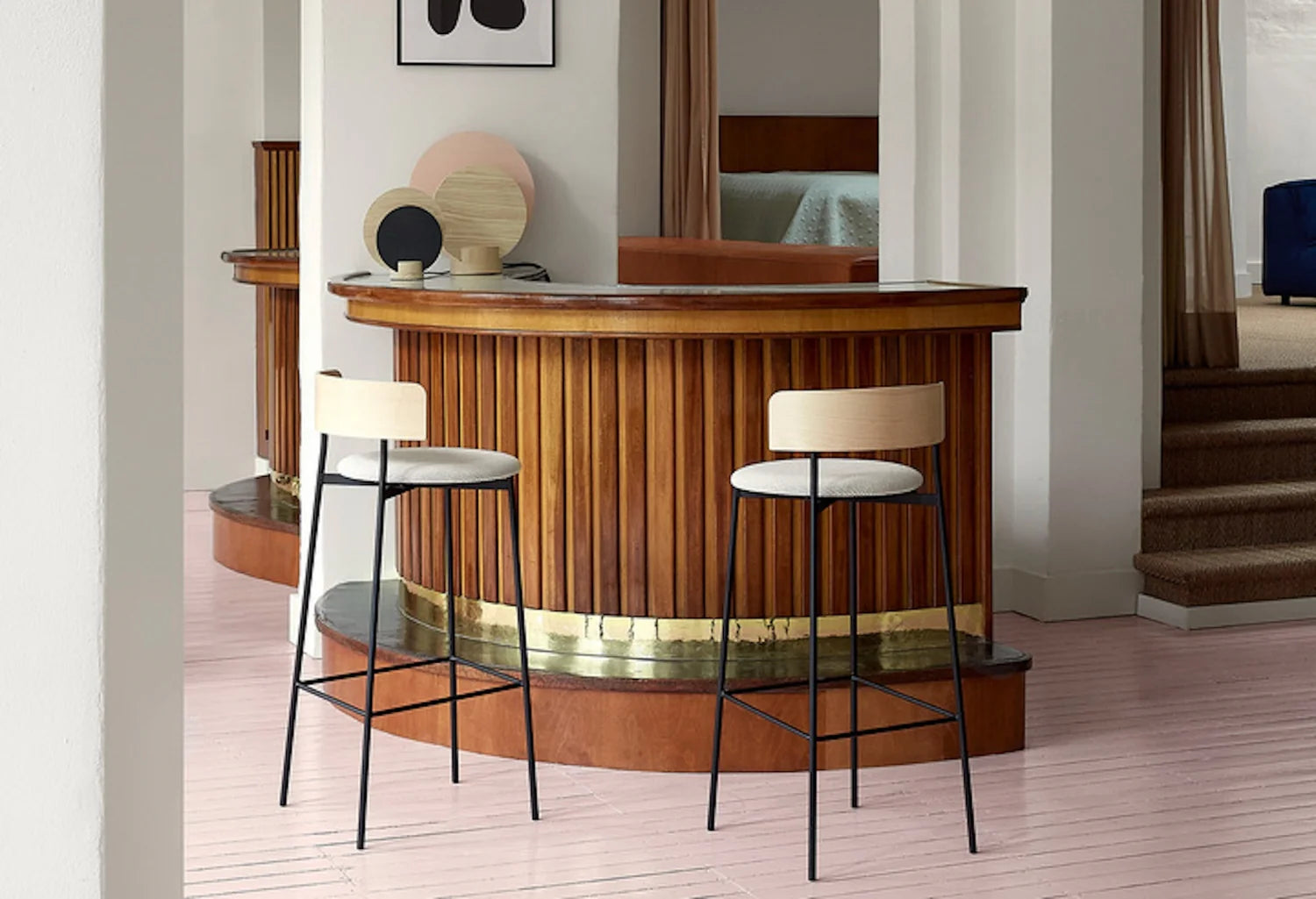 Barkruk FRIDAY zwart met beige voet