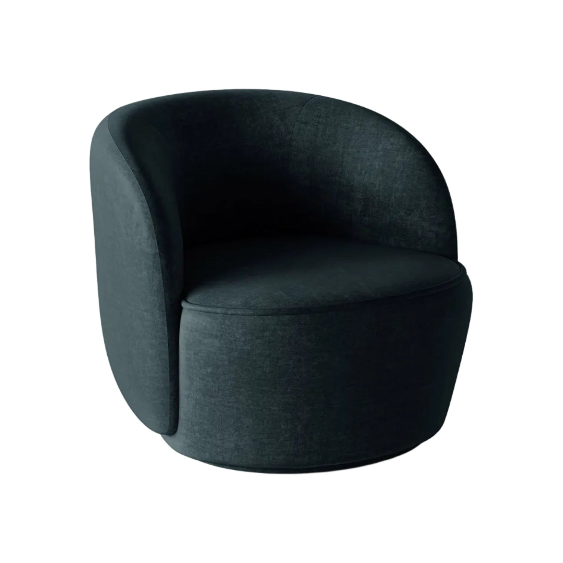 Fotel obrotowy aksamitny JONAS ciemny petrol – ujęcie boczne