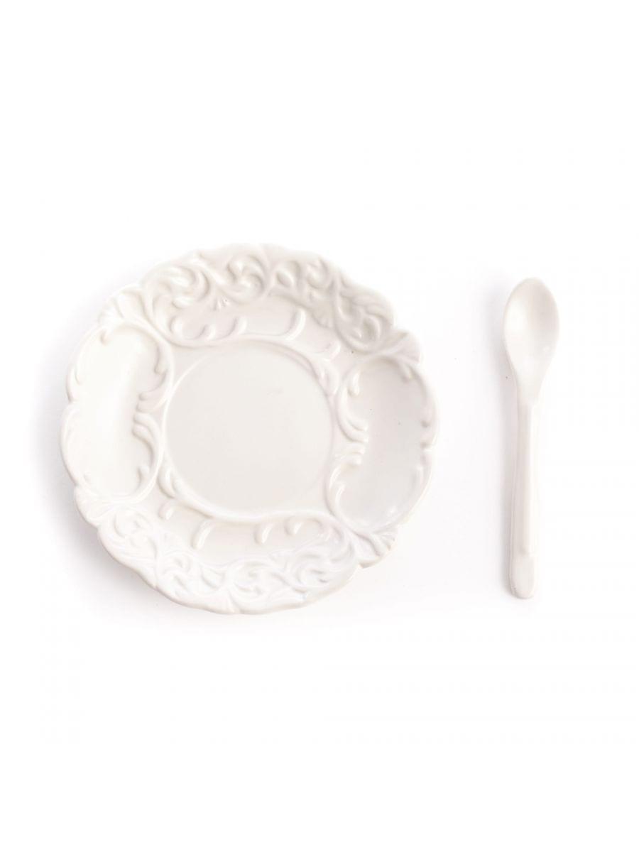 Filiżanka z łyżeczką i spodkiem I-WARES I-TEA niebieski Seletti Eye on Design