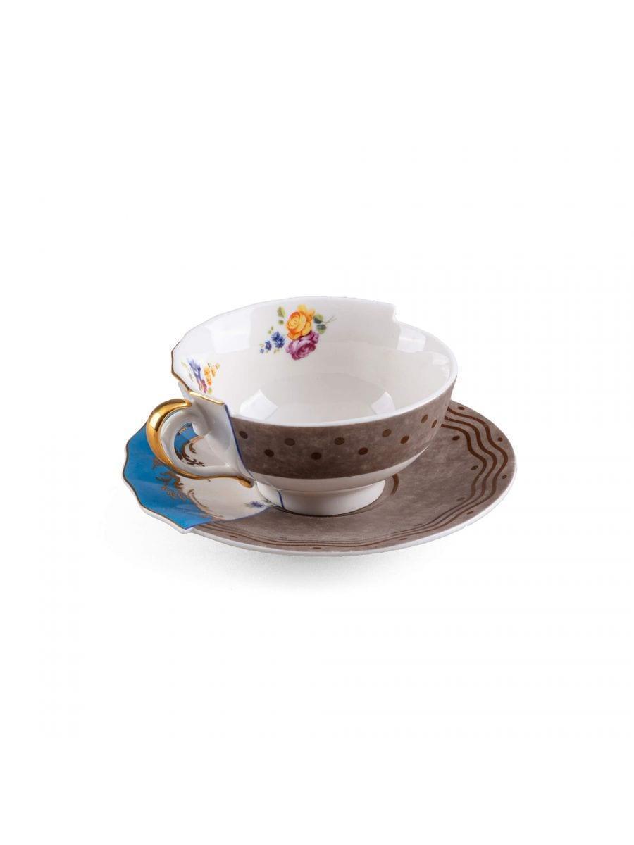 Filiżanka ze spodkiem HYBRID KERMA porcelanowy, marka Seletti