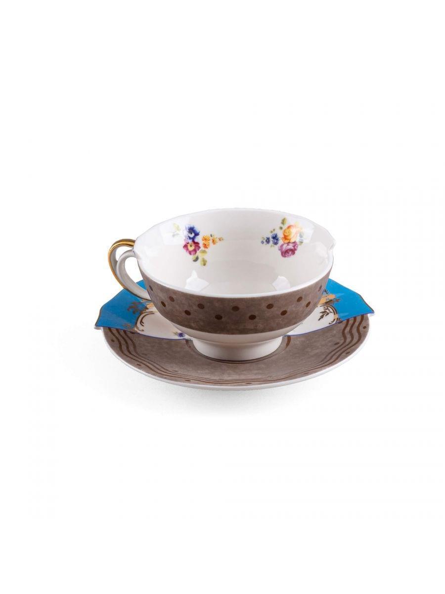Filiżanka ze spodkiem HYBRID KERMA porcelanowy – Seletti