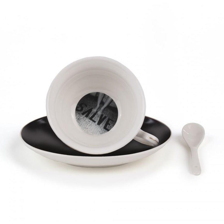 Filiżanka ze spodkiem i łyżeczką TARIN - MINERVA porcelanowy Seletti Eye on Design