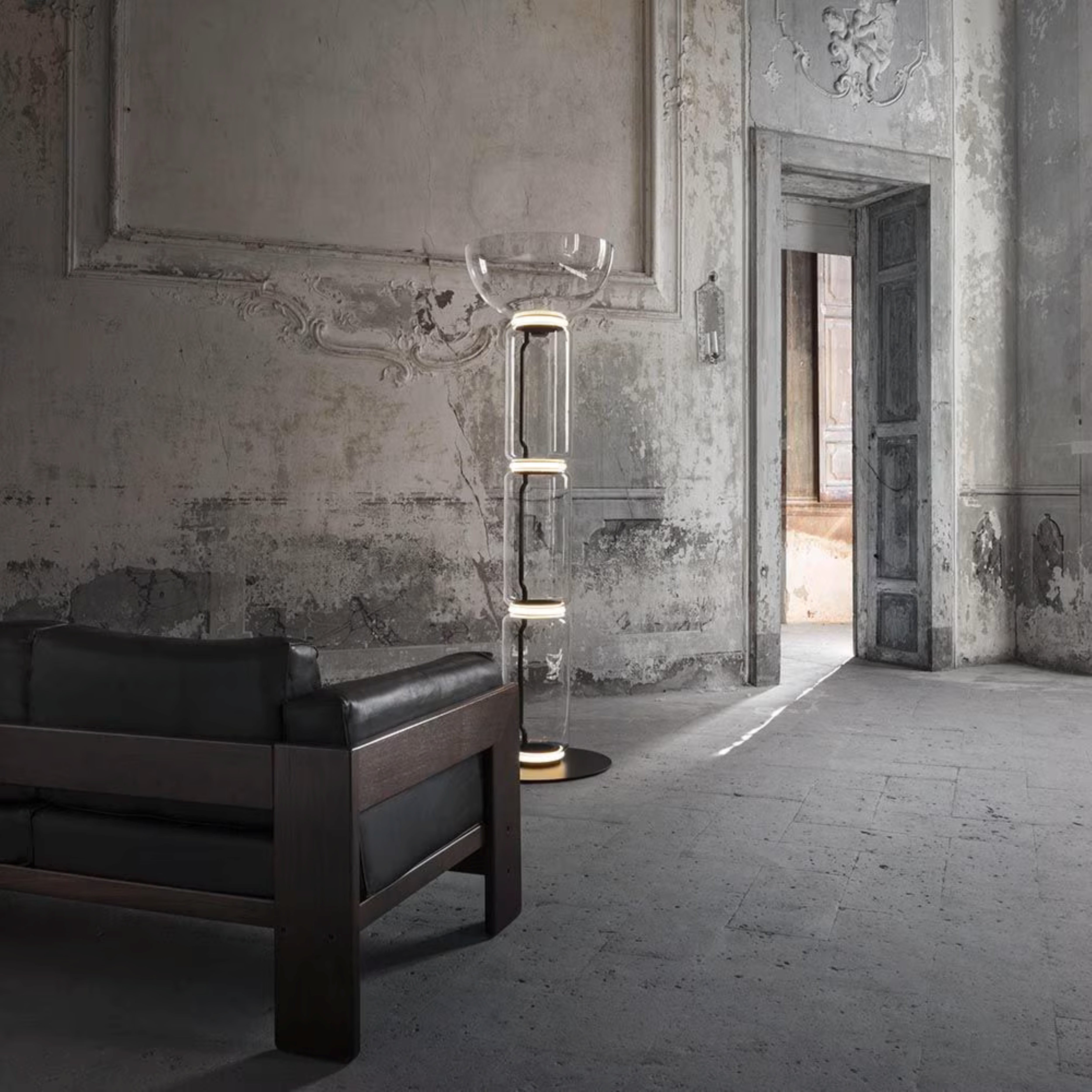 Vloerlamp NOCTAMBULE BOWL glas