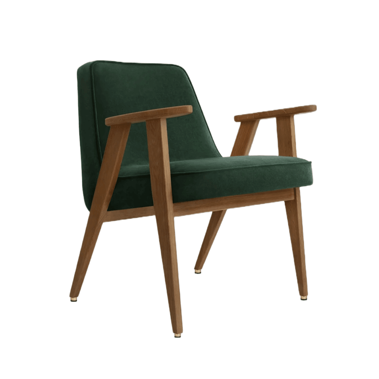 Fotel 366 zielony w tkaninie Velvet Bottle Green 366 concept Eye on Design