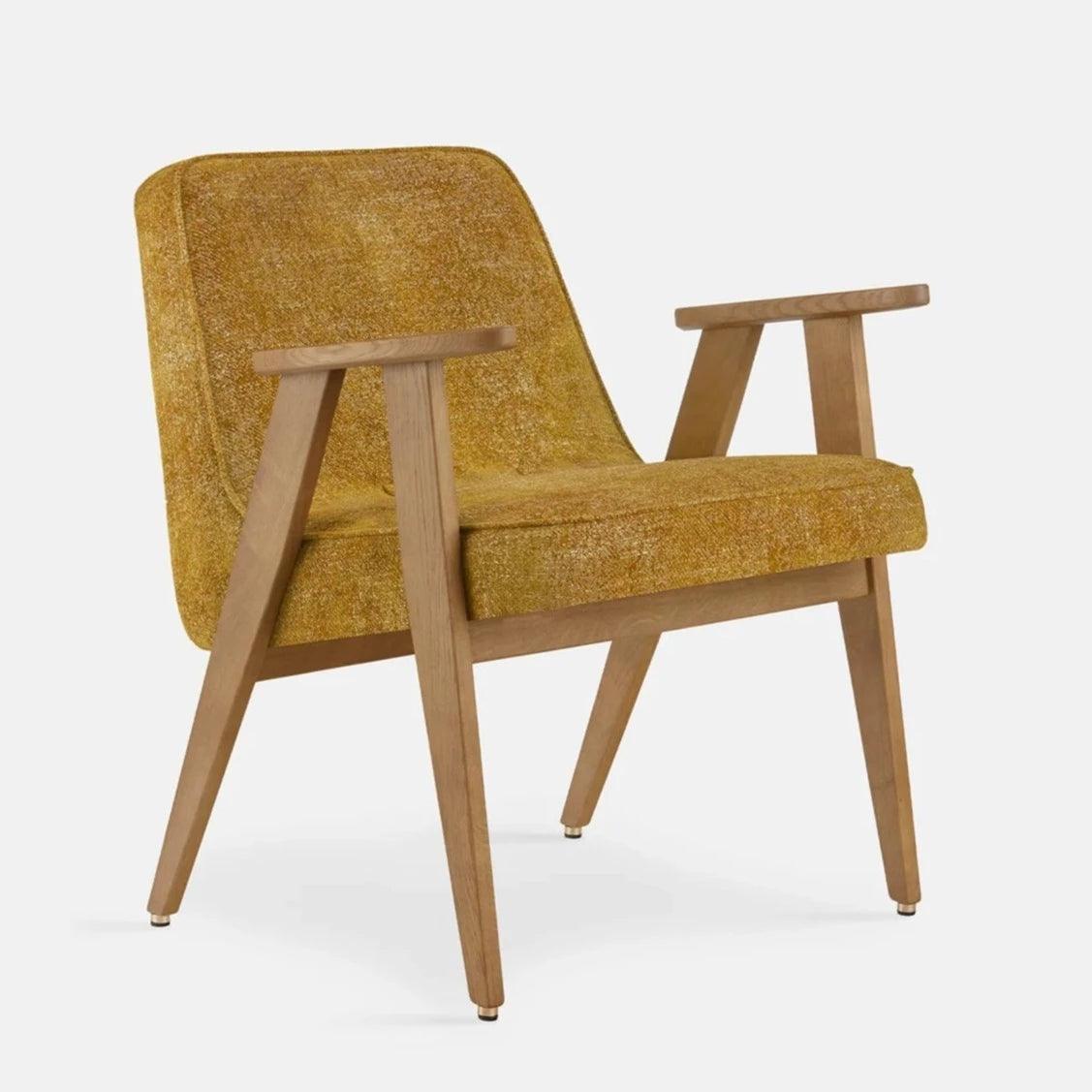 Fotel 366 żółty w tkaninie Marble Mustard 366 concept Dąb-02 Eye on Design