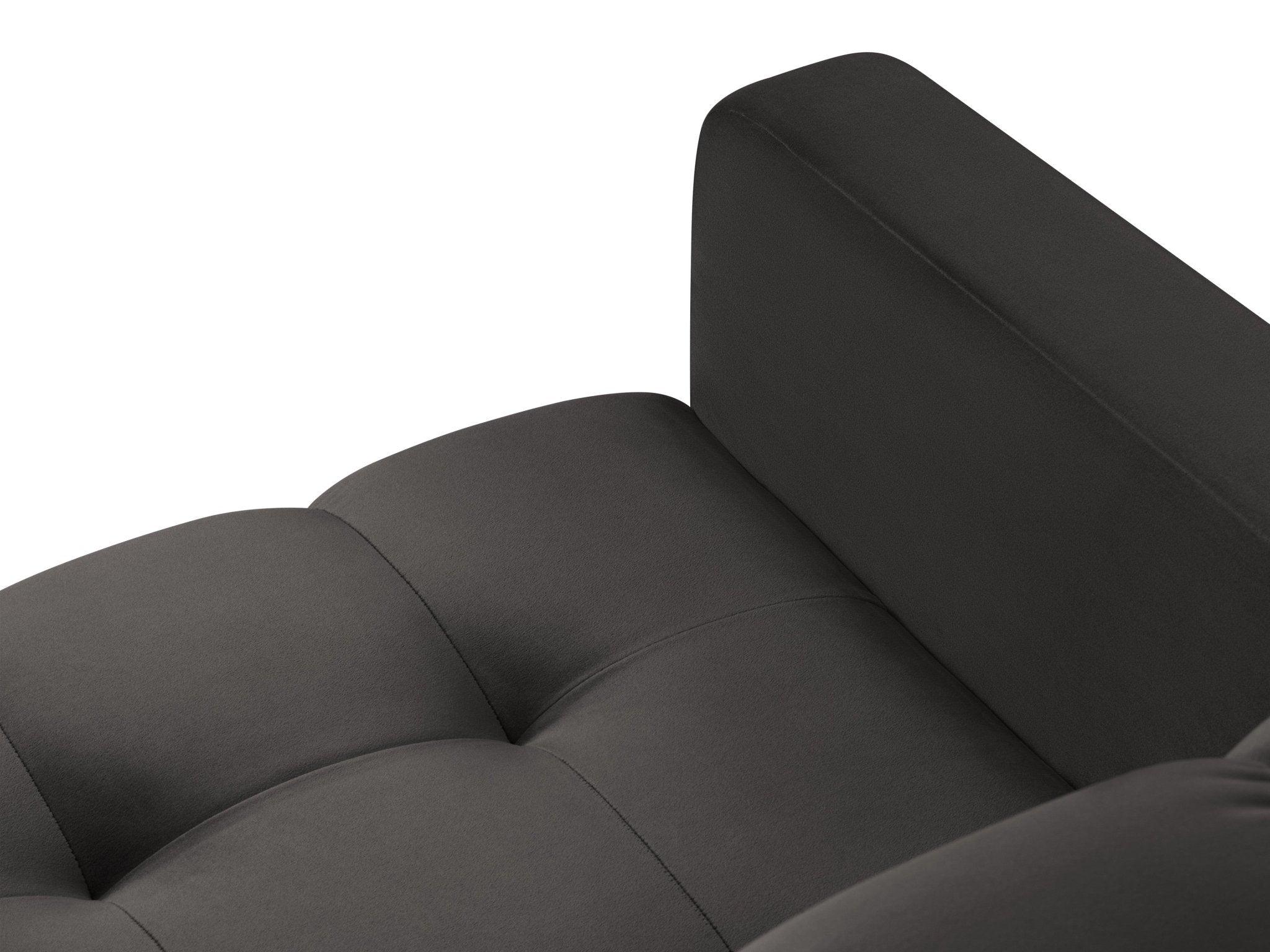 Fotel aksamitny BALI ciemnoszary ze złotą podstawą Cosmopolitan Design Eye on Design