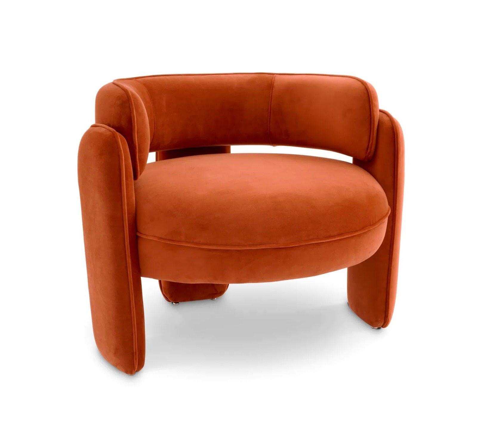 Fotel aksamitny CHAPLIN pomarańczowy Eichholtz Eye on Design