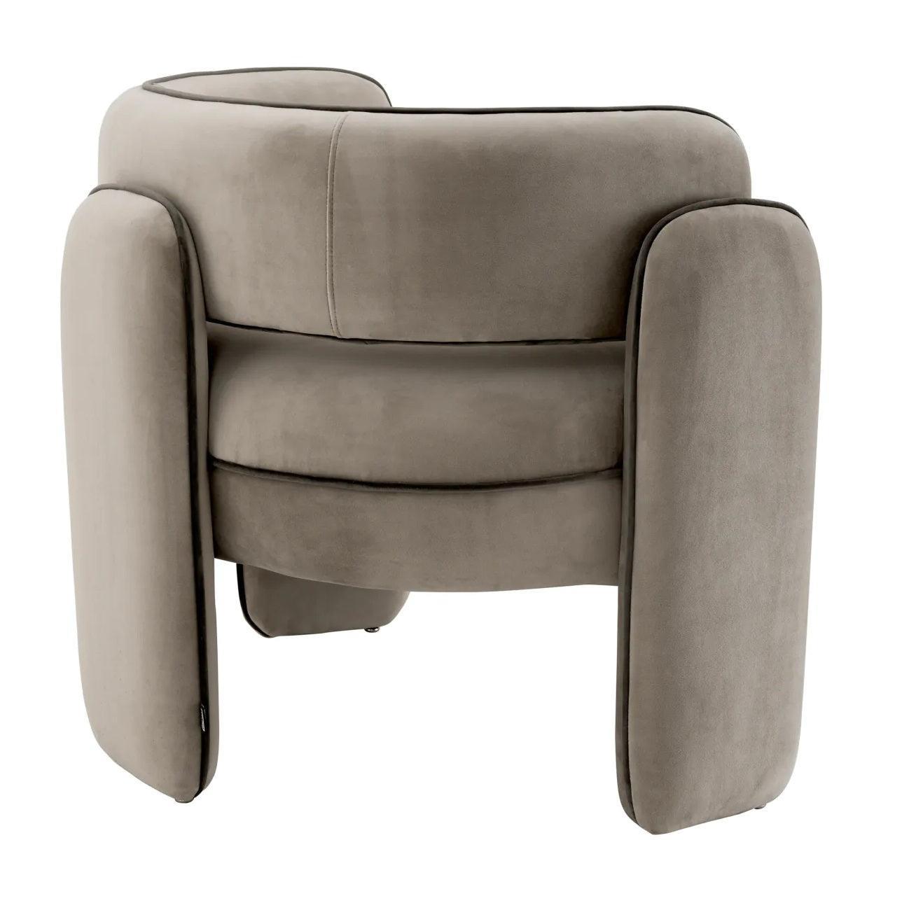 Fotel aksamitny CHAPLIN szary Eichholtz Eye on Design