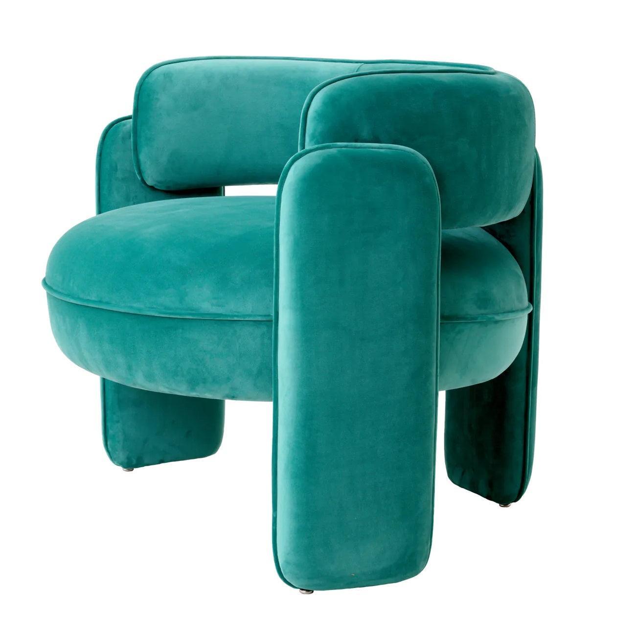 Fotel aksamitny CHAPLIN turkusowy Eichholtz Eye on Design