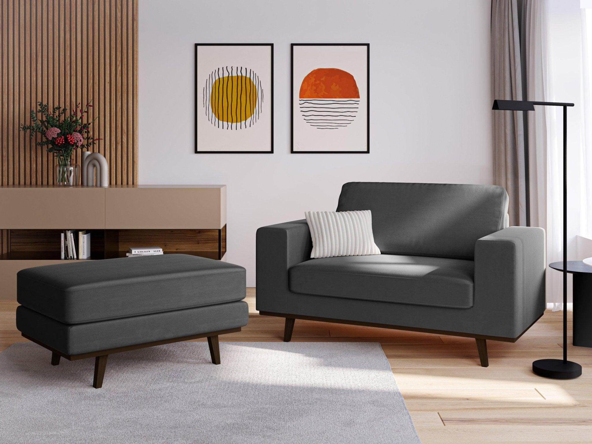 Fotel aksamitny HEBE ciemnoszary Mazzini Sofas Eye on Design