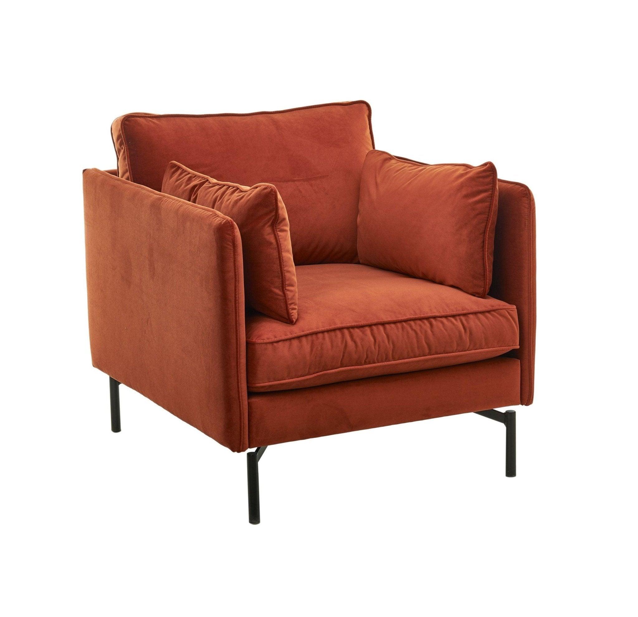 Fotel aksamitny PPno.2 rdzawy Pols Potten Eye on Design