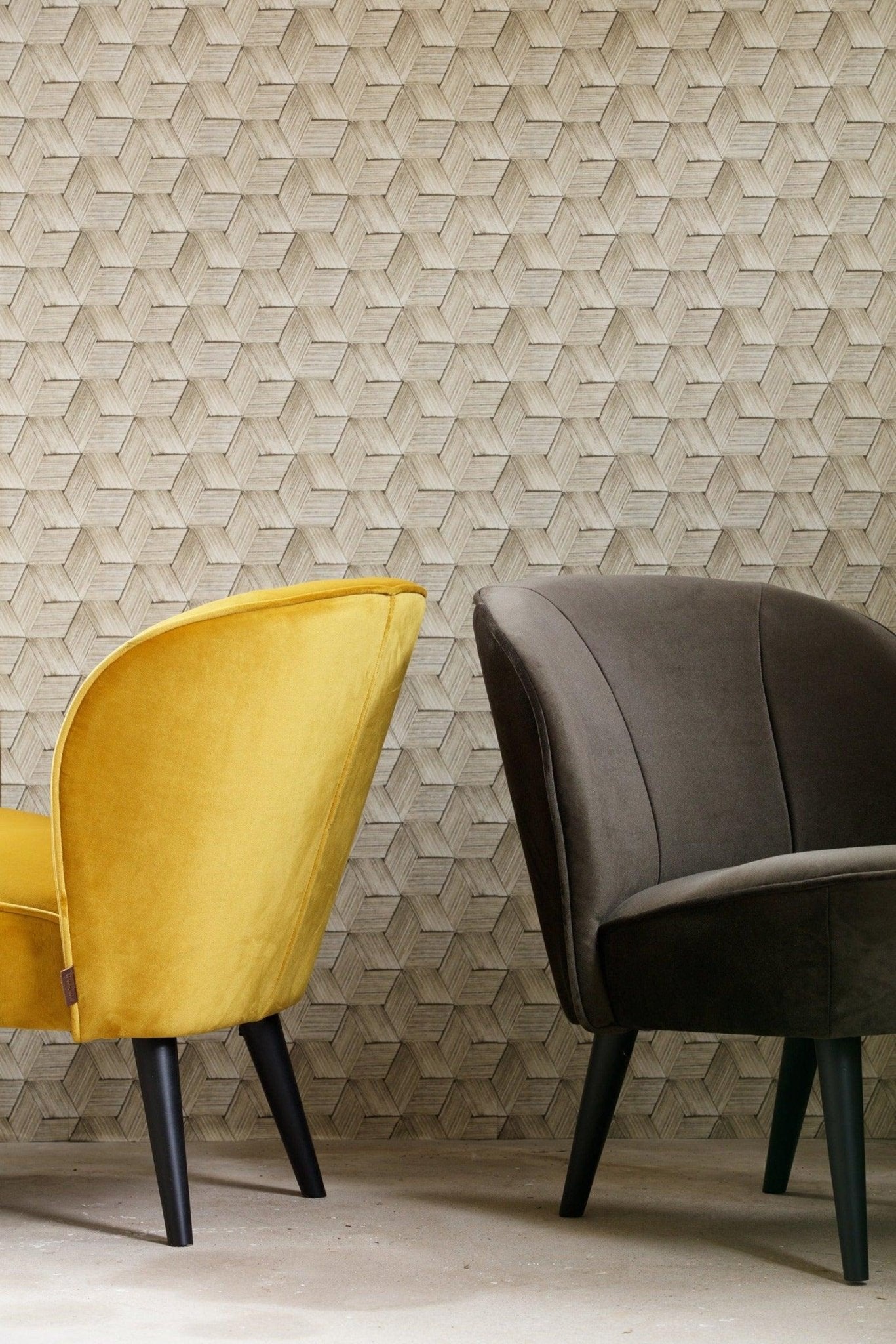 Fotel aksamitny SARA musztardowy Woood Eye on Design