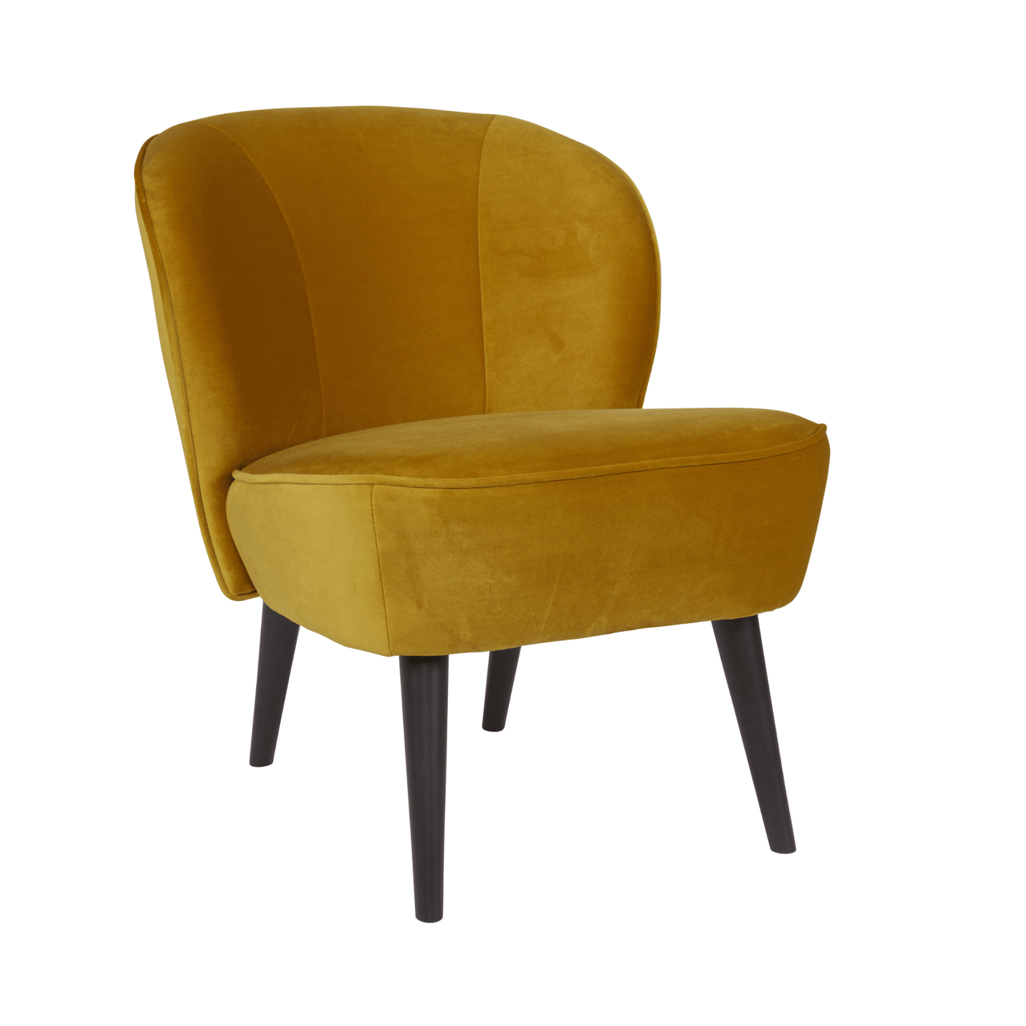 Fotel aksamitny SARA musztardowy Woood Eye on Design