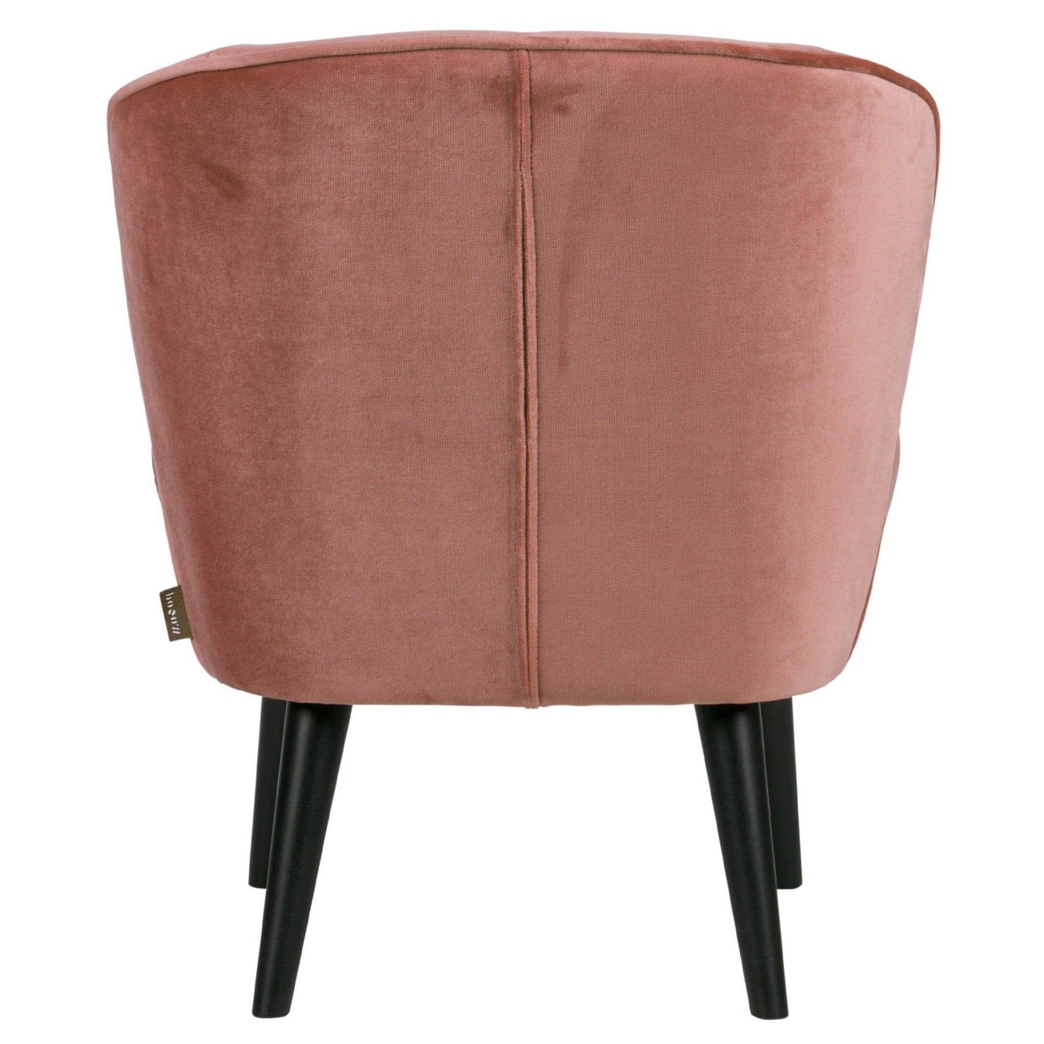 Fotel aksamitny SARA różowy Woood Eye on Design