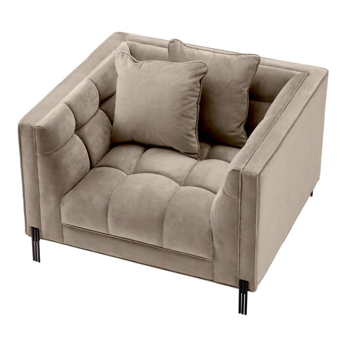 Fotel aksamitny SIENNA beżowy Eichholtz Eye on Design