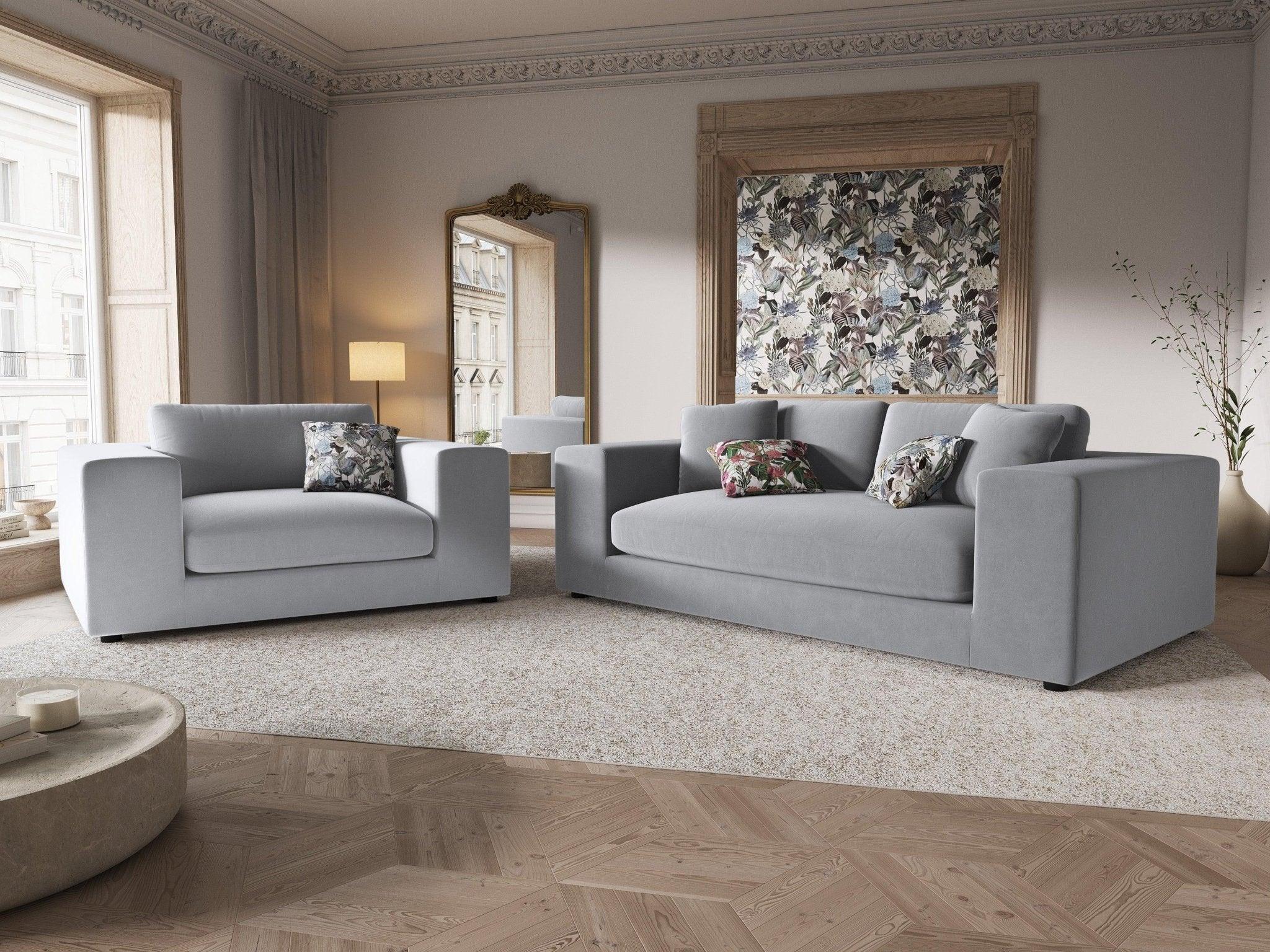 Fotel aksamitny TENDANCE jasnoszary CXL by Christian Lacroix Eye on Design