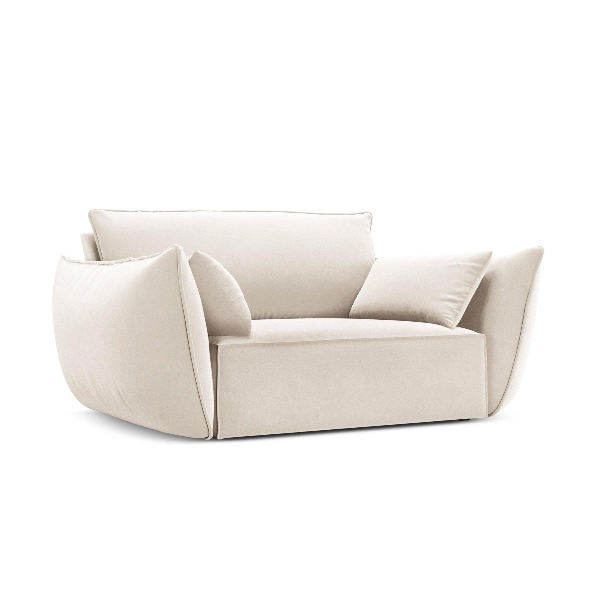 Fotel aksamitny VANDA beżowy Mazzini Sofas Eye on Design