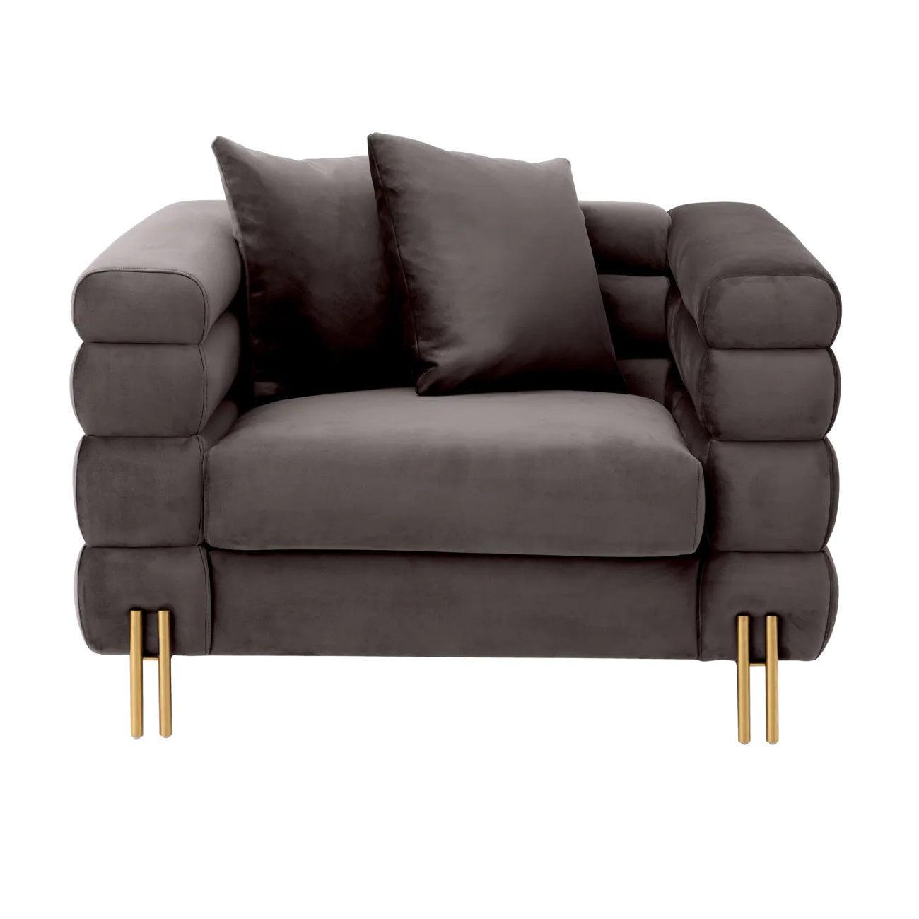 Fotel aksamitny YORK szary Eichholtz Eye on Design