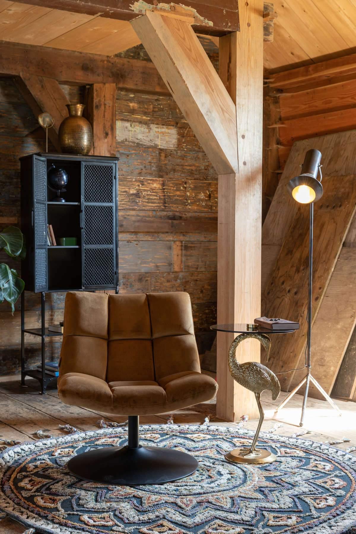 Fotel BAR złoty brąz Dutchbone Eye on Design