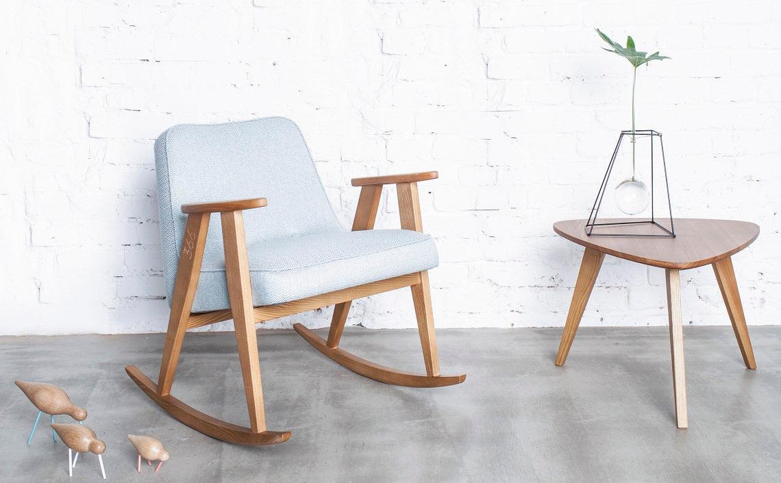 Fotel bujany 366 zielony w tkaninie Boucle Bottle Green 366 concept Eye on Design