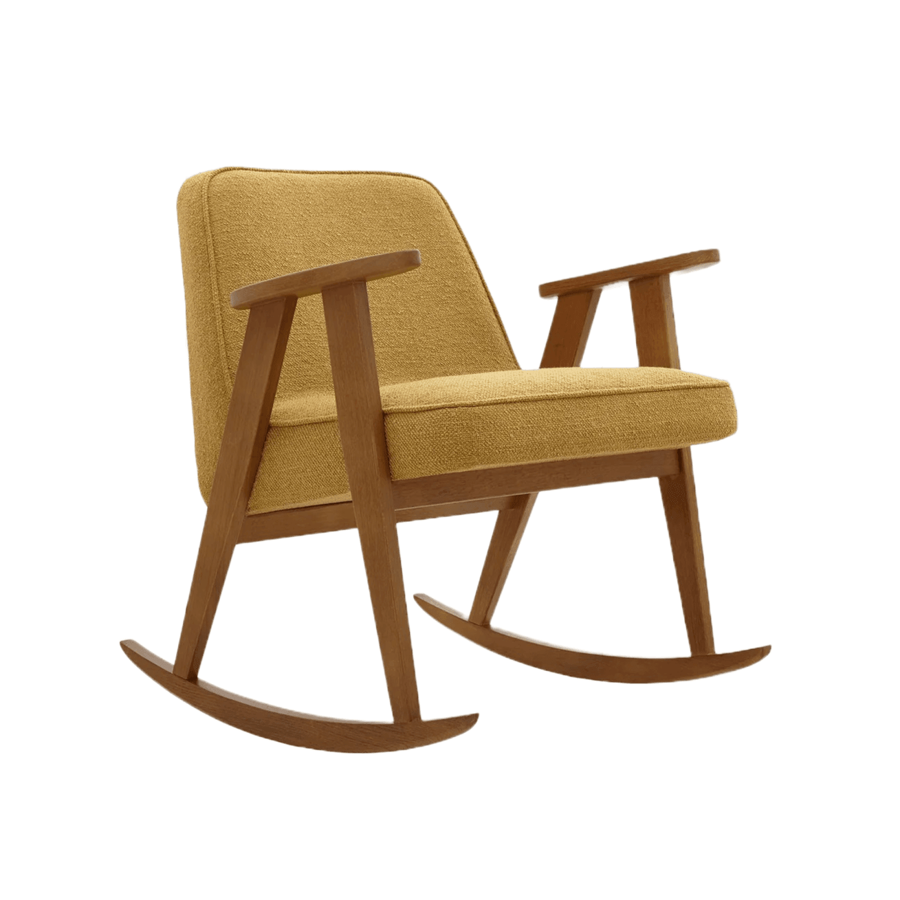 Fotel bujany 366 żółty w tkaninie Boucle Mustard 366 concept Eye on Design