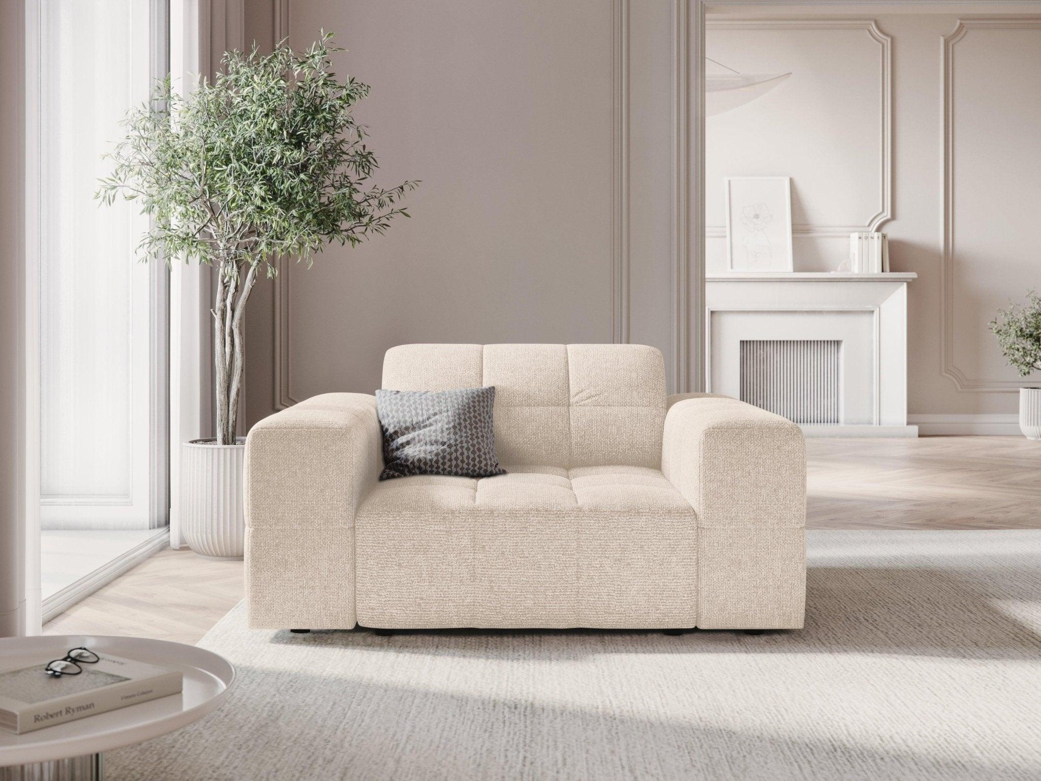 Fotel CHICAGO jasnobeżowy szenil Cosmopolitan Design Eye on Design