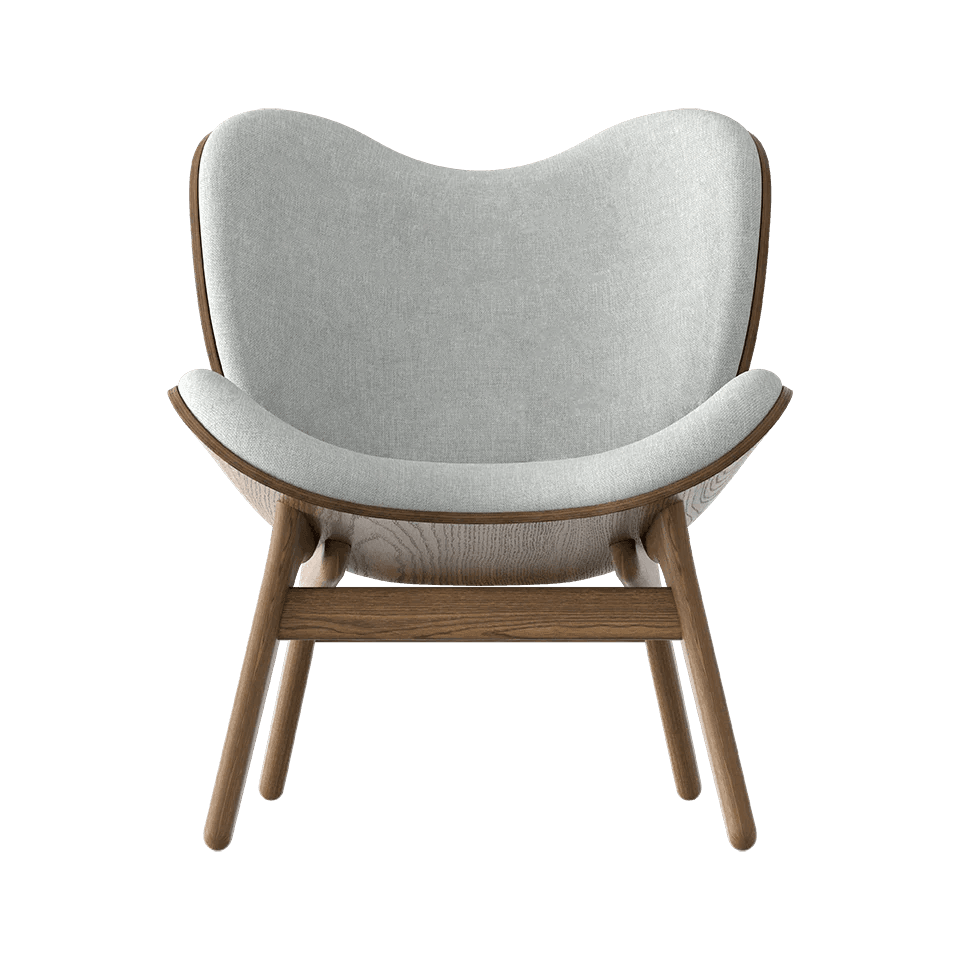 Fotel CONVERSATION PIECE baby blue z ciemno dębową podstawą UMAGE Eye on Design