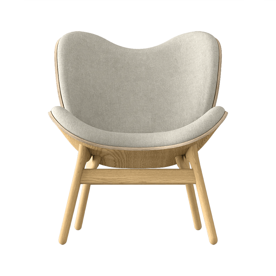 Fotel CONVERSATION PIECE beżowy z dębową podstawą UMAGE Eye on Design