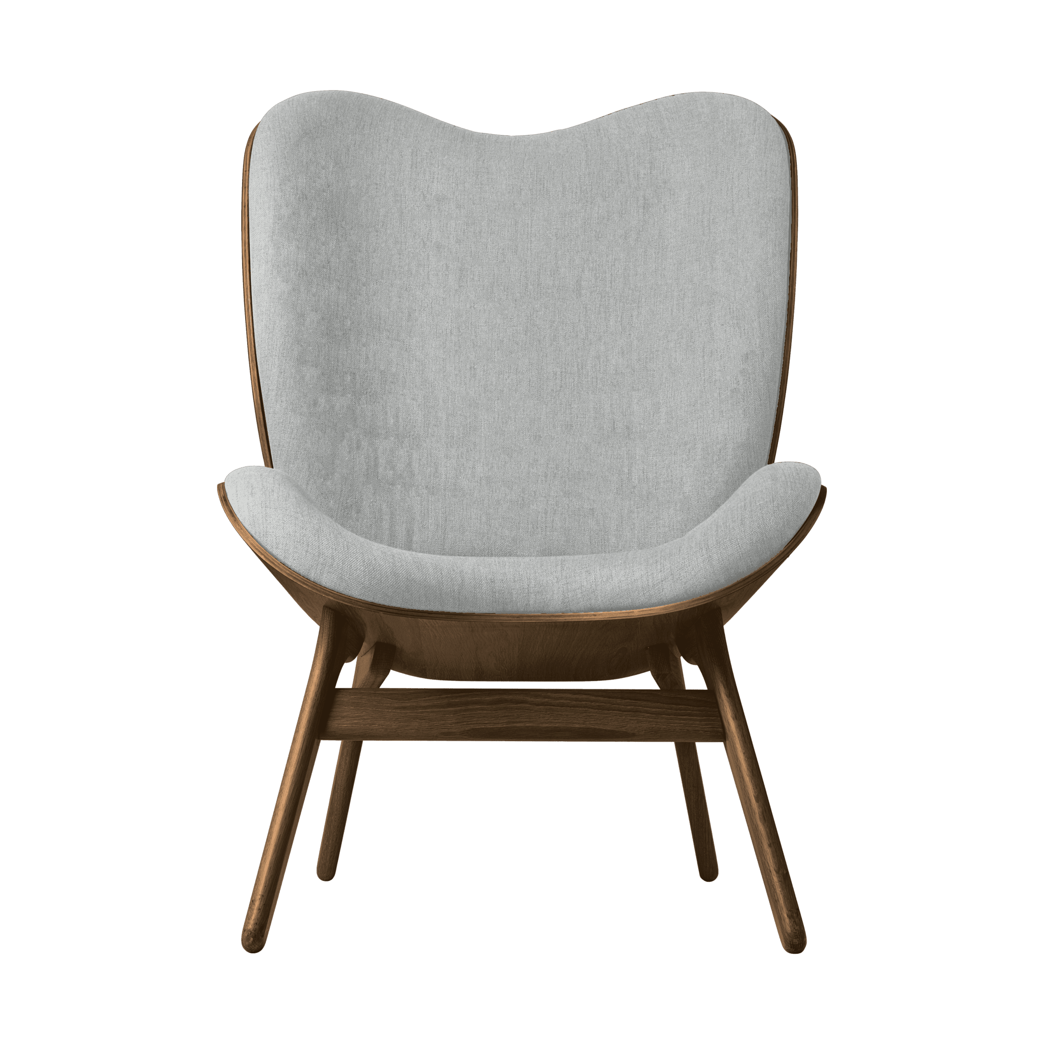 Fotel CONVERSATION PIECE TALL baby blue z ciemno dębową podstawą UMAGE Eye on Design