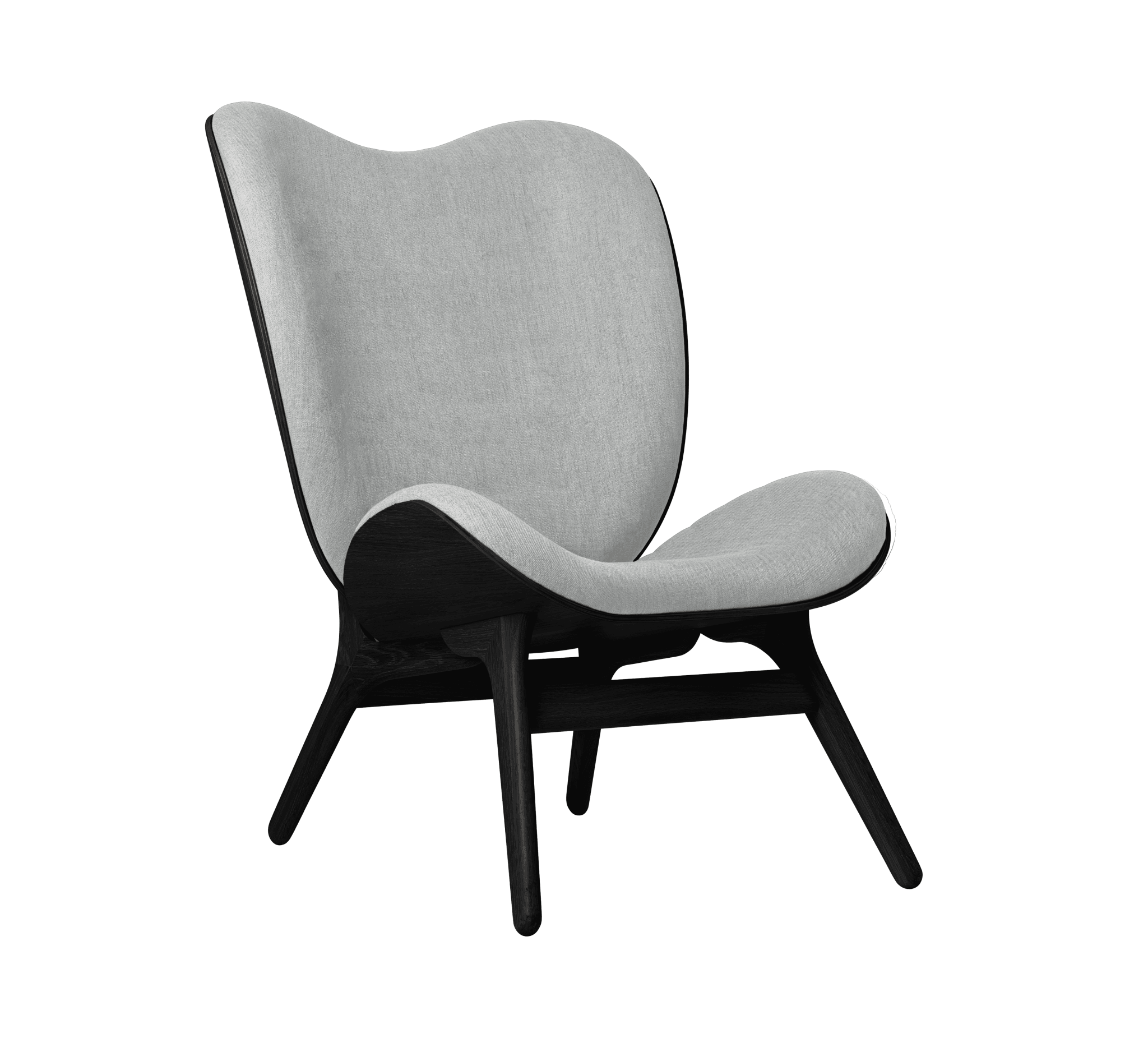 Fotel CONVERSATION PIECE TALL baby blue z czarną podstawą UMAGE Eye on Design