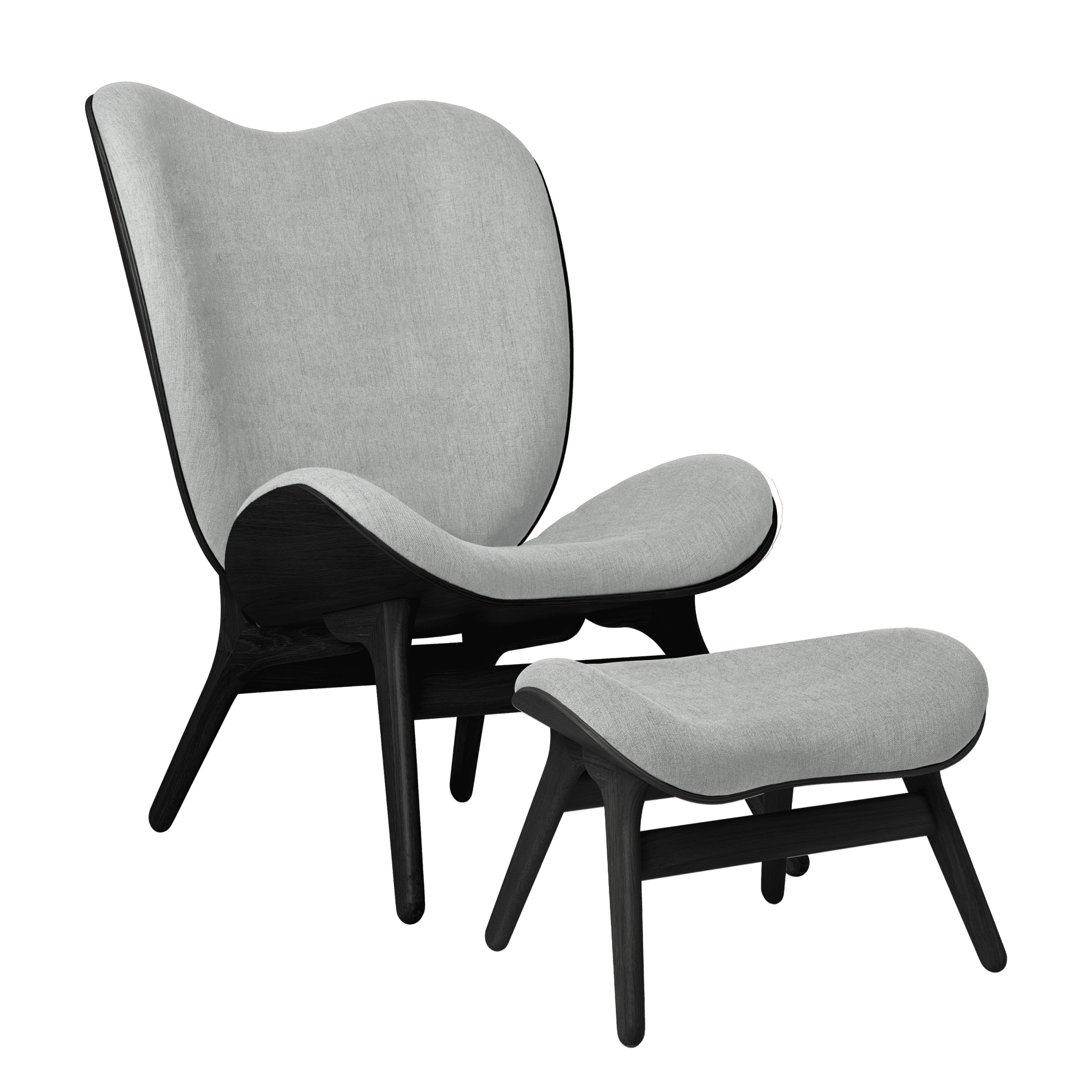 Fotel CONVERSATION PIECE TALL baby blue z czarną podstawą UMAGE Eye on Design