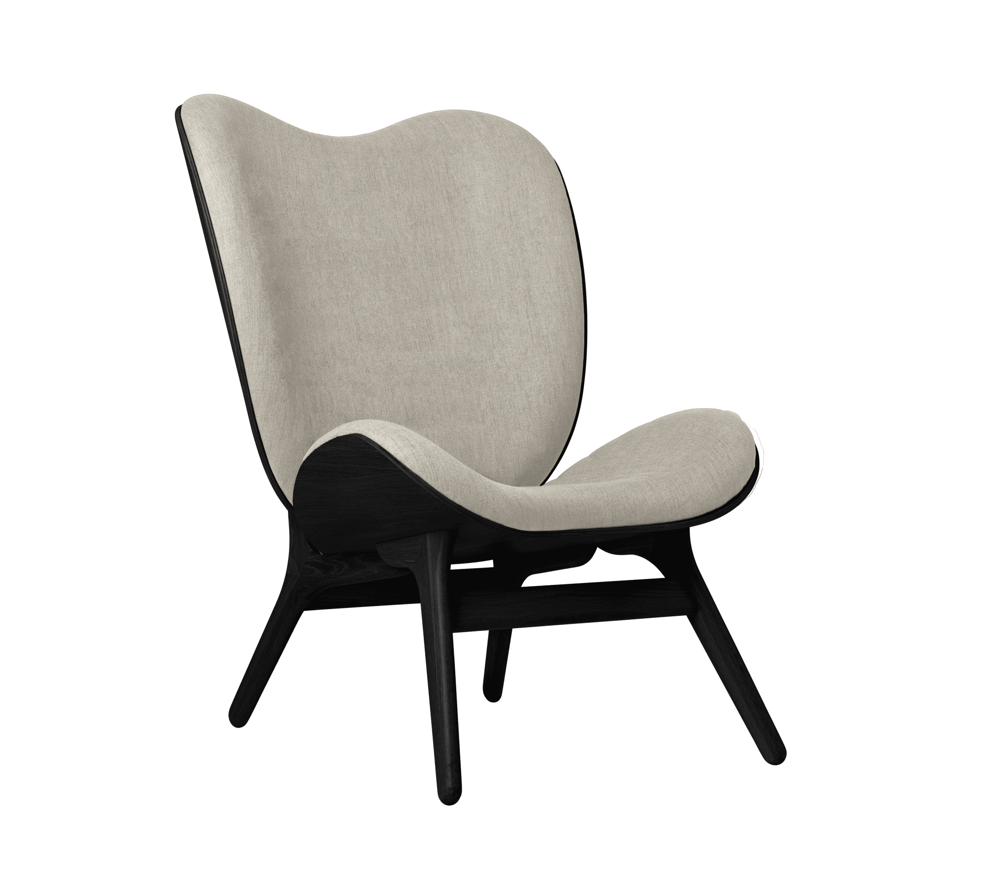 Fotel CONVERSATION PIECE TALL beżowy z czarną podstawą UMAGE Eye on Design