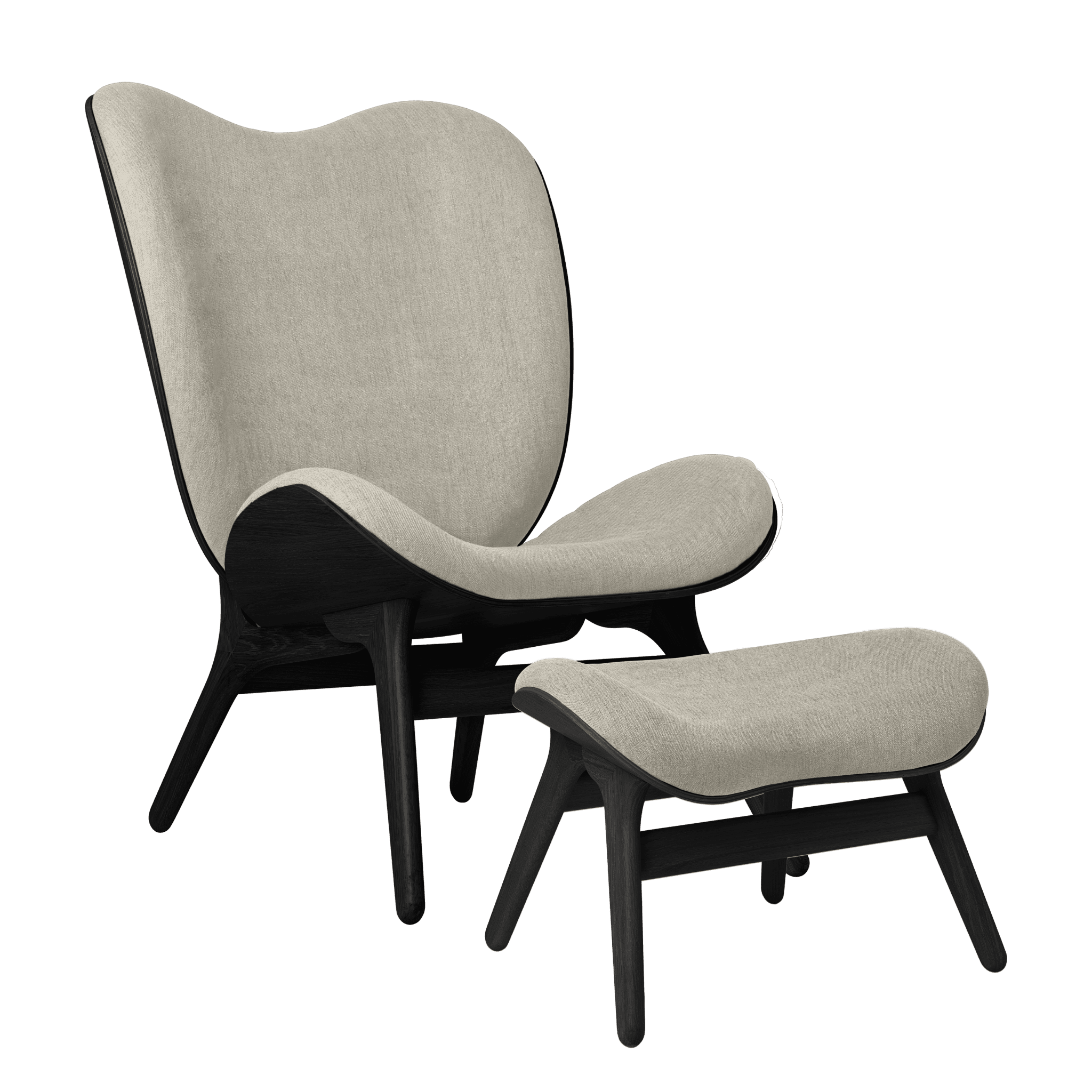 Fotel CONVERSATION PIECE TALL beżowy z czarną podstawą UMAGE Eye on Design